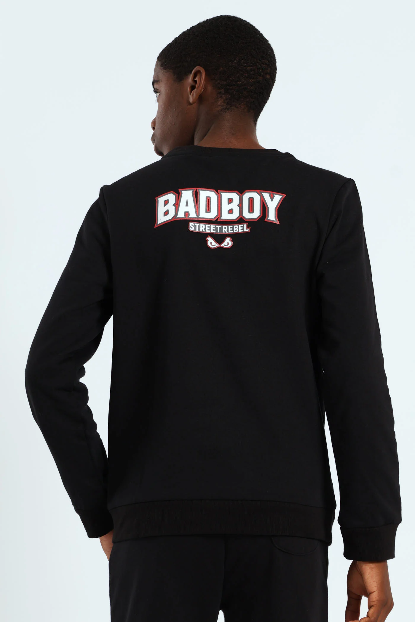 Boys Street Rebel Crew Sweater - Black - Image 2