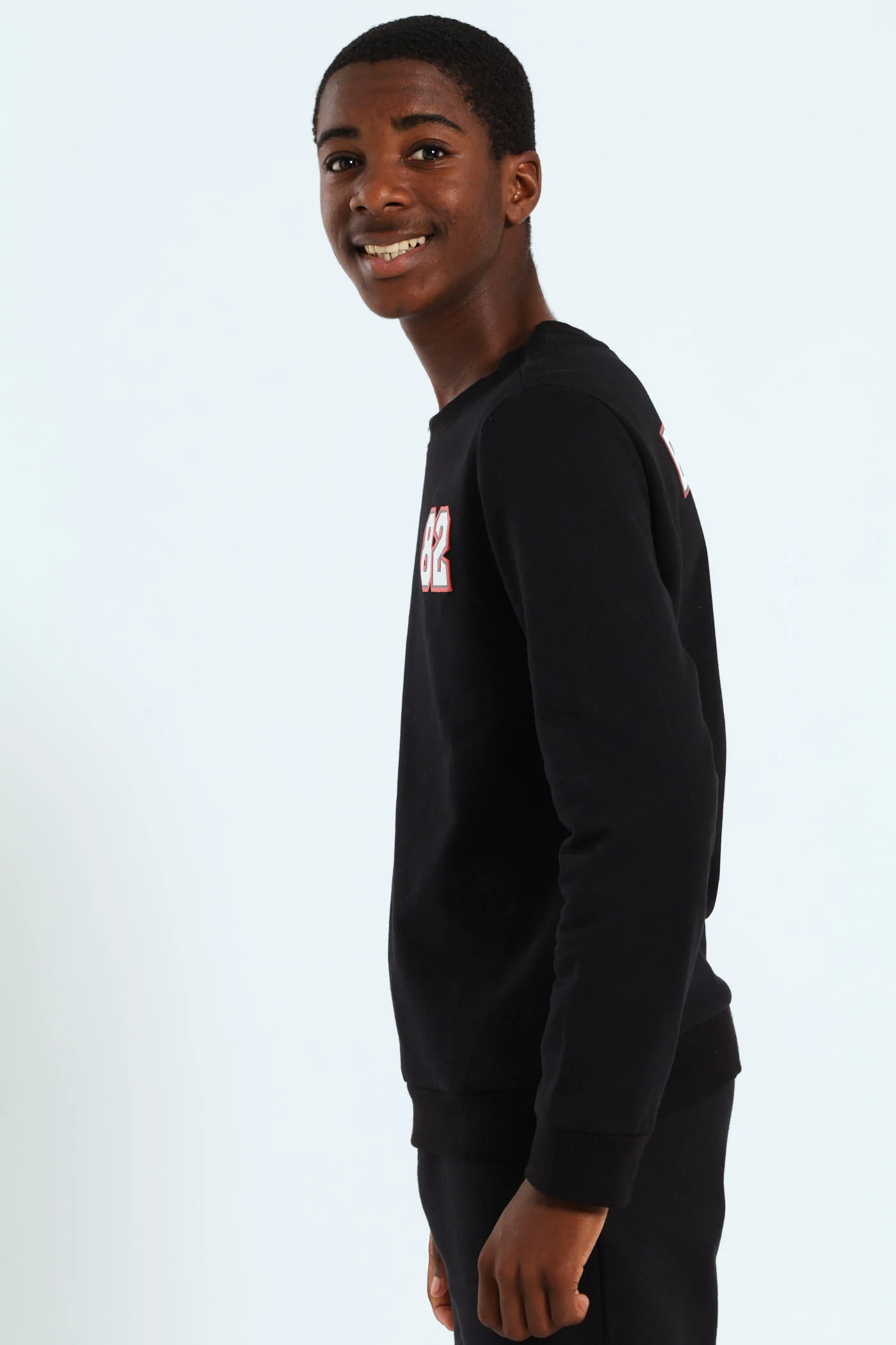 Boys Street Rebel Crew Sweater - Black - Image 3