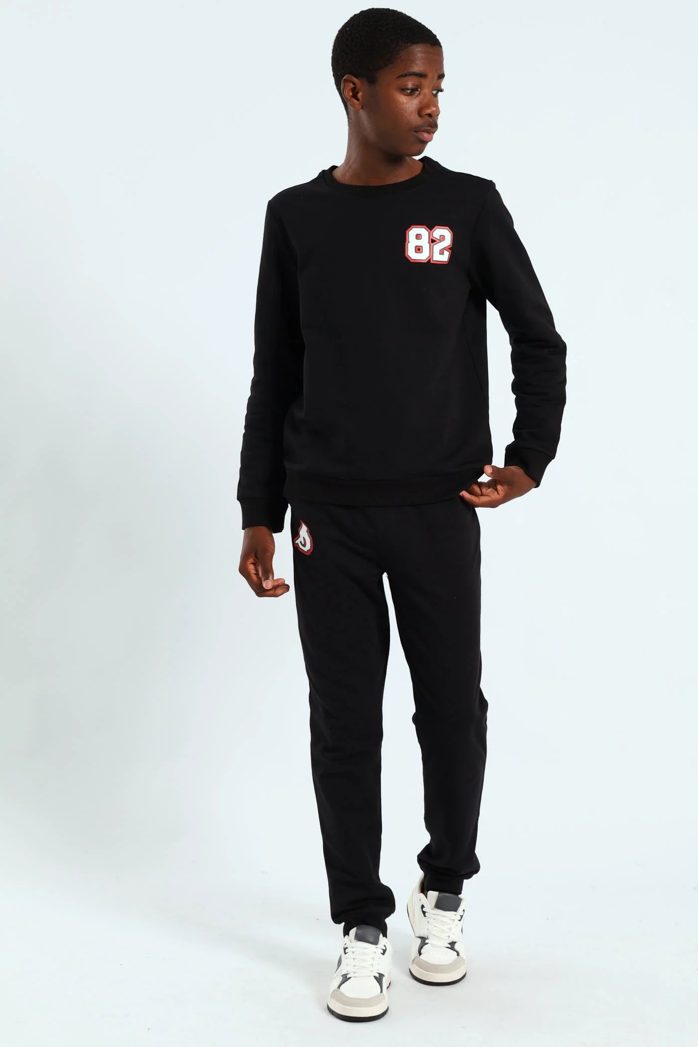 Boys Street Rebel Crew Sweater - Black - Image 4