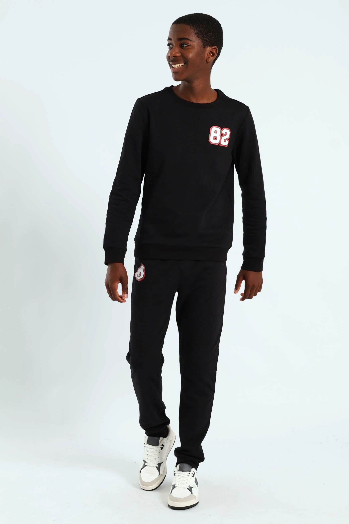 Boys Street Rebel Crew Sweater - Black - Image 4