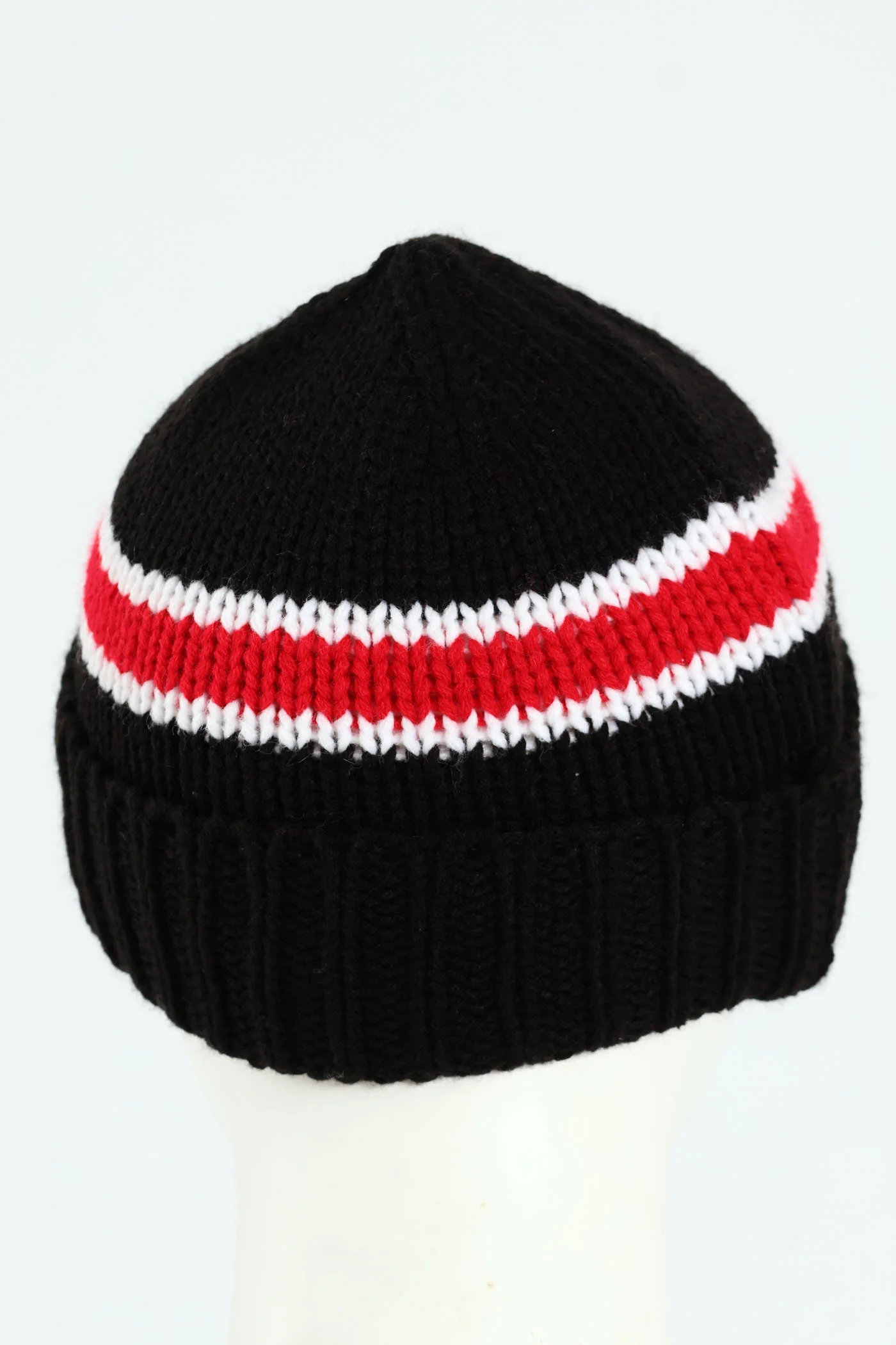 Boys Stripe Knit Beanie - Black - Image 2
