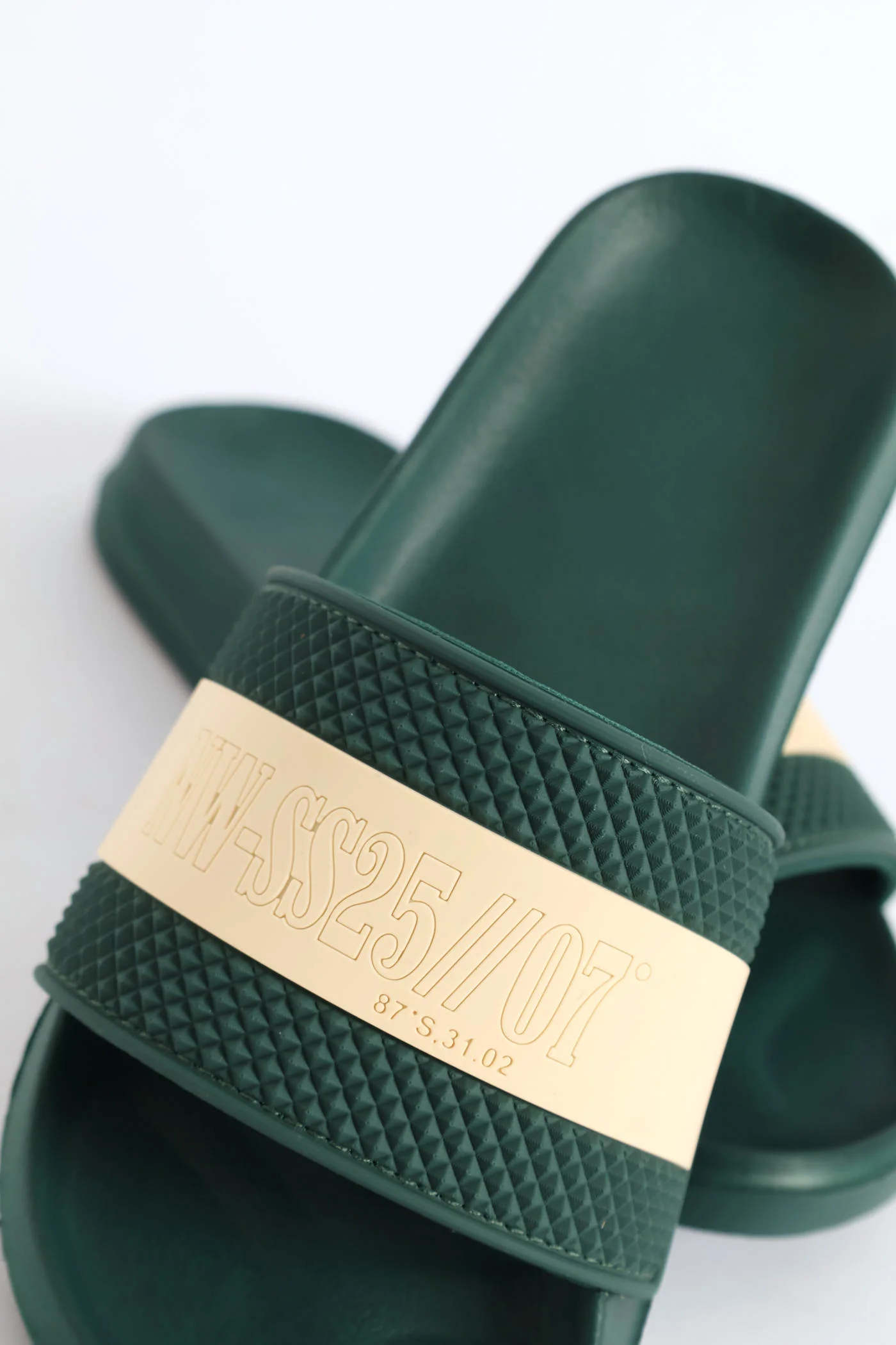 Boys Stripe Pool Slide - Green/White - Image 3