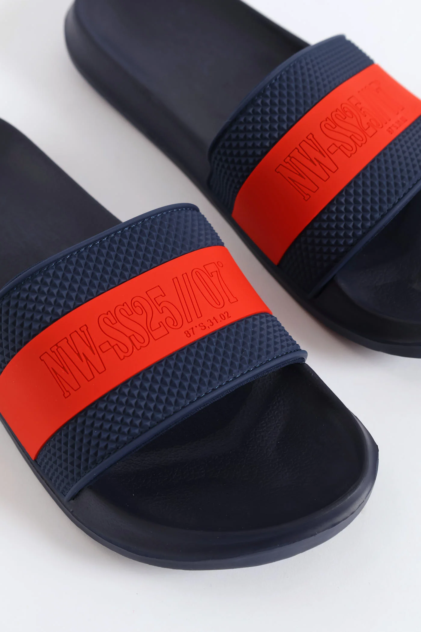 Boys Stripe Pool Slide - Navy/Red - Image 2