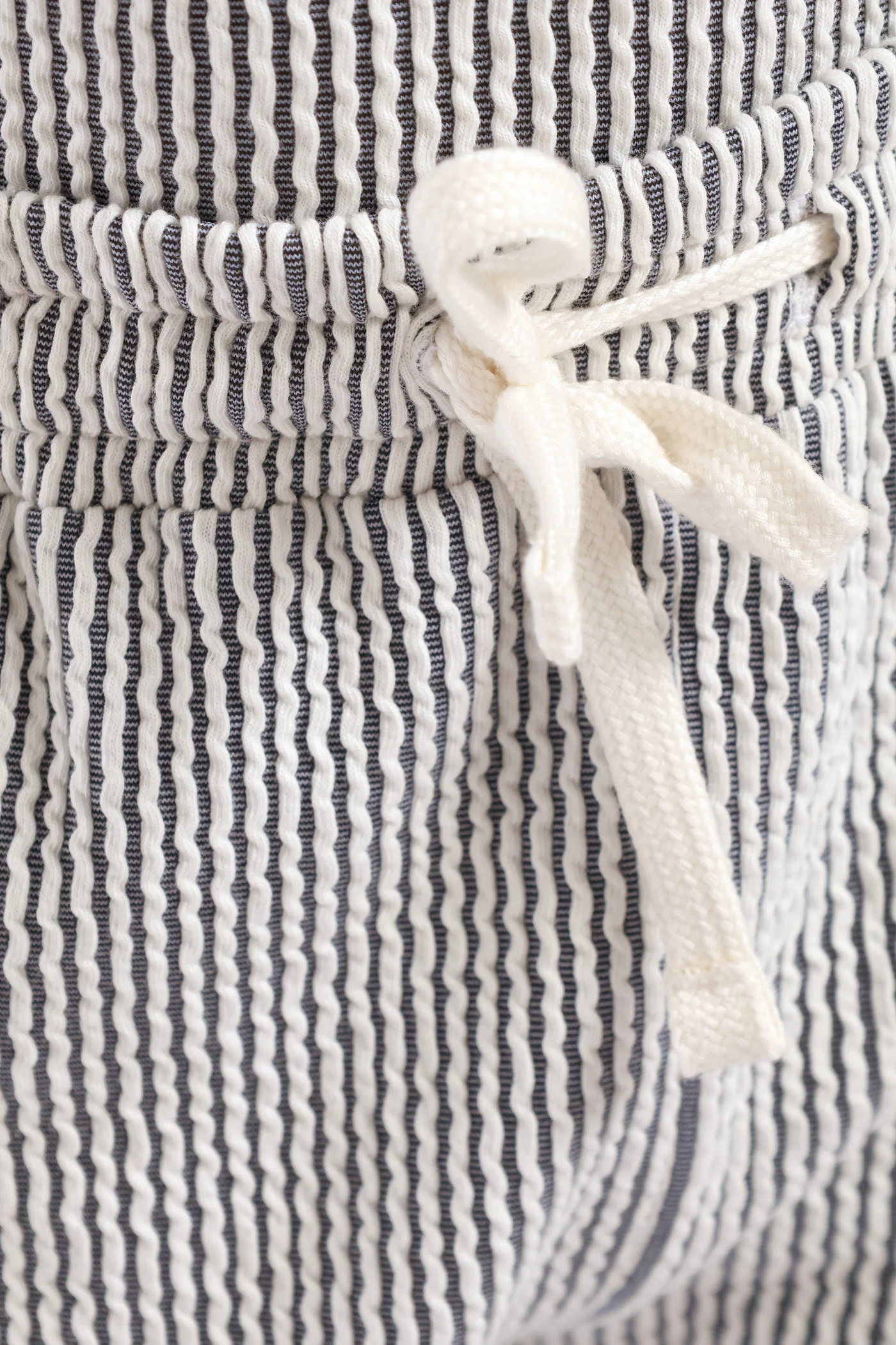 Boys Stripe Seersucker Textured Short - Denim/White - Image 6