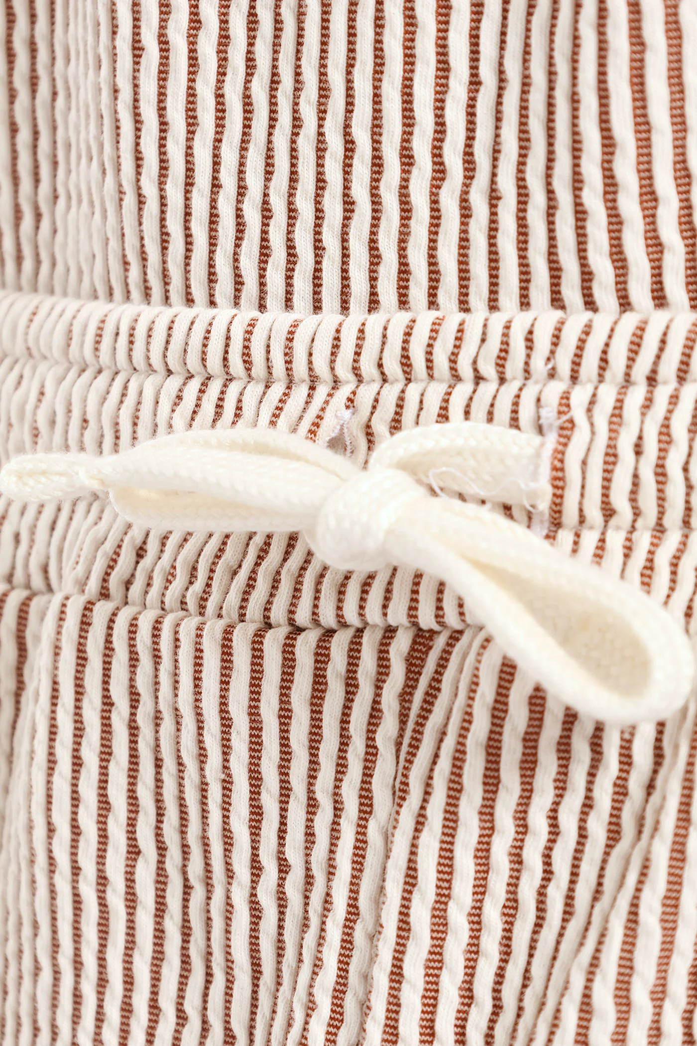 Boys Stripe Seersucker Textured Short - Rust - Image 5