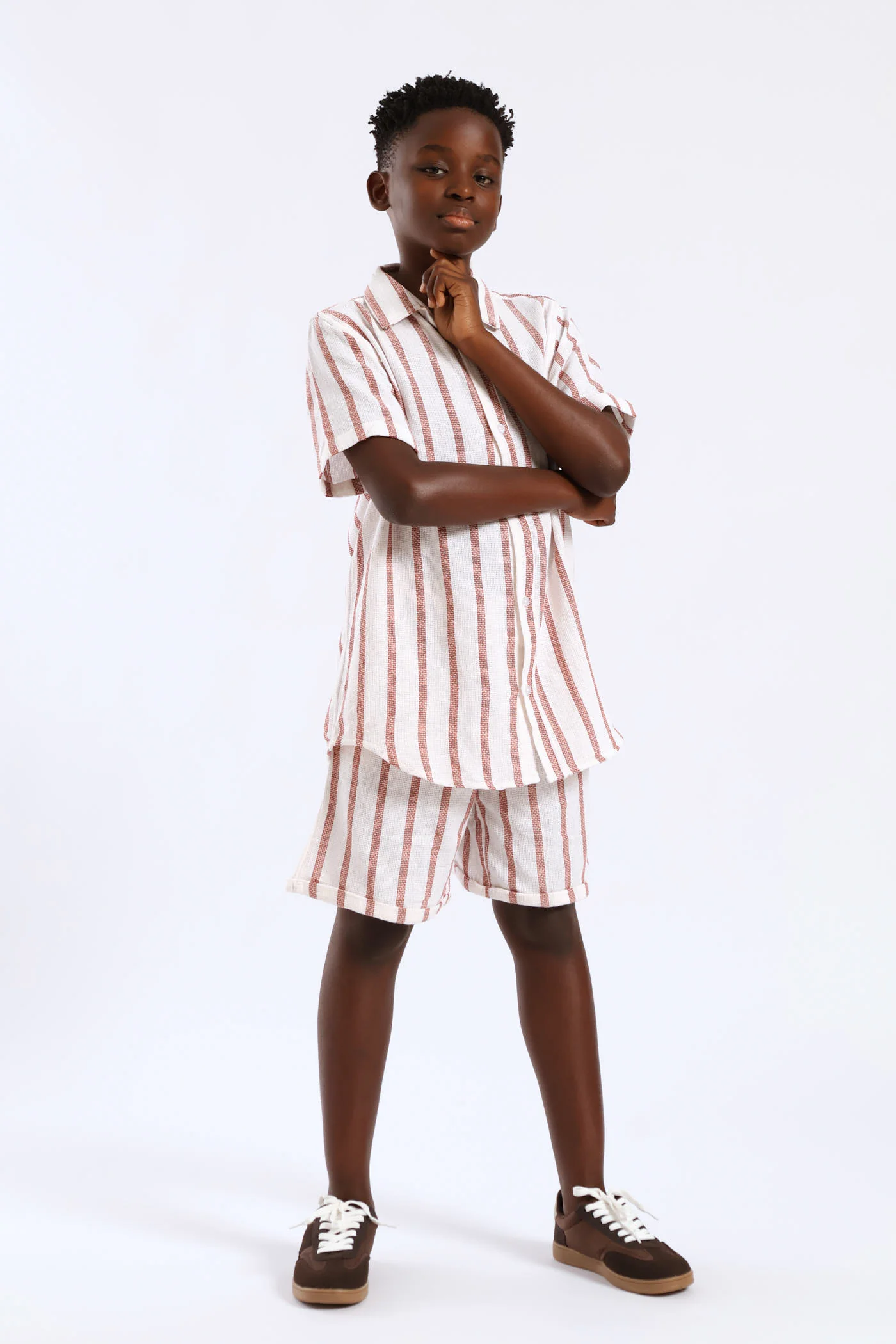 Boys Stripe Texture Shirt - Natural - Image 2