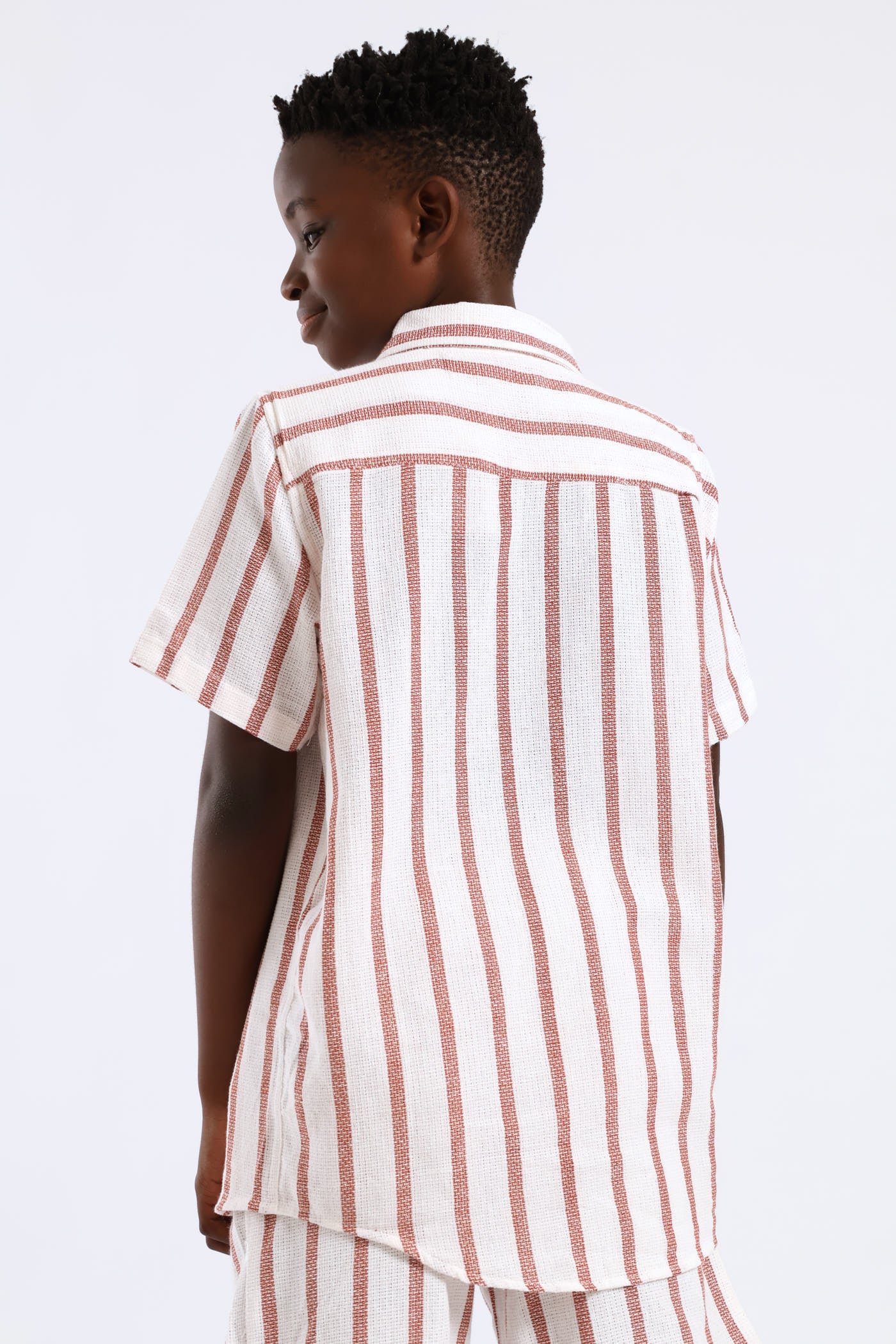Boys Stripe Texture Shirt - Natural - Image 4