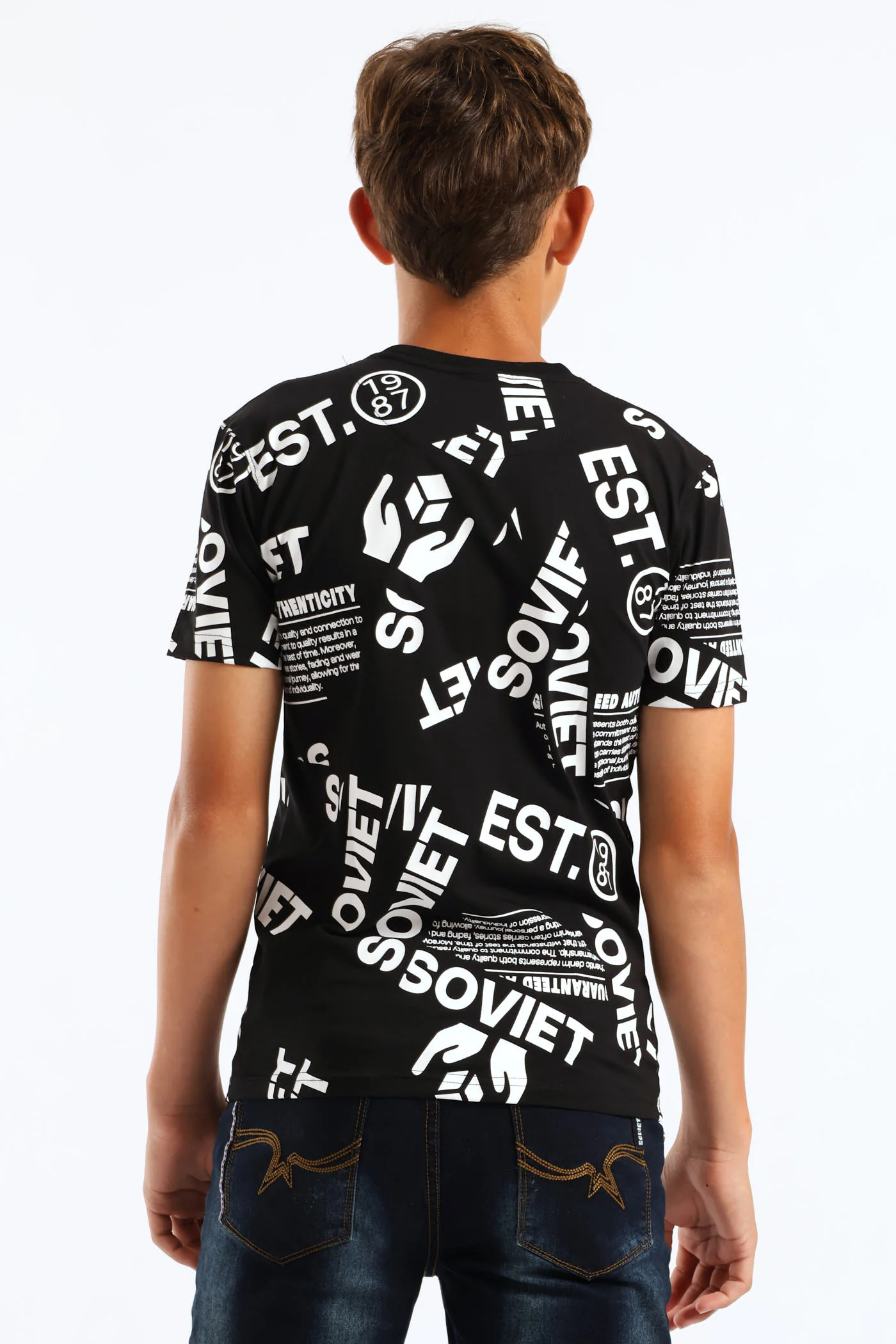 Boys Switch Print T-Shirt - Black - Image 2