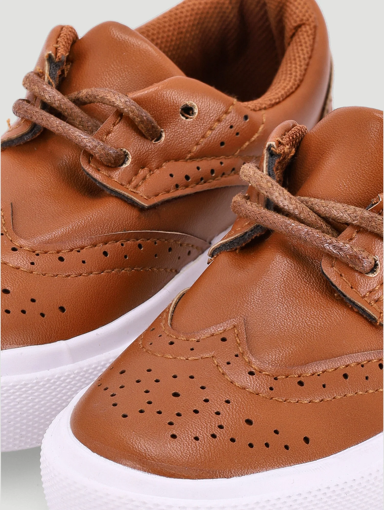 Keedo Boys Tan Brogue Smart Lace Up Occasion Shoe - Image 4