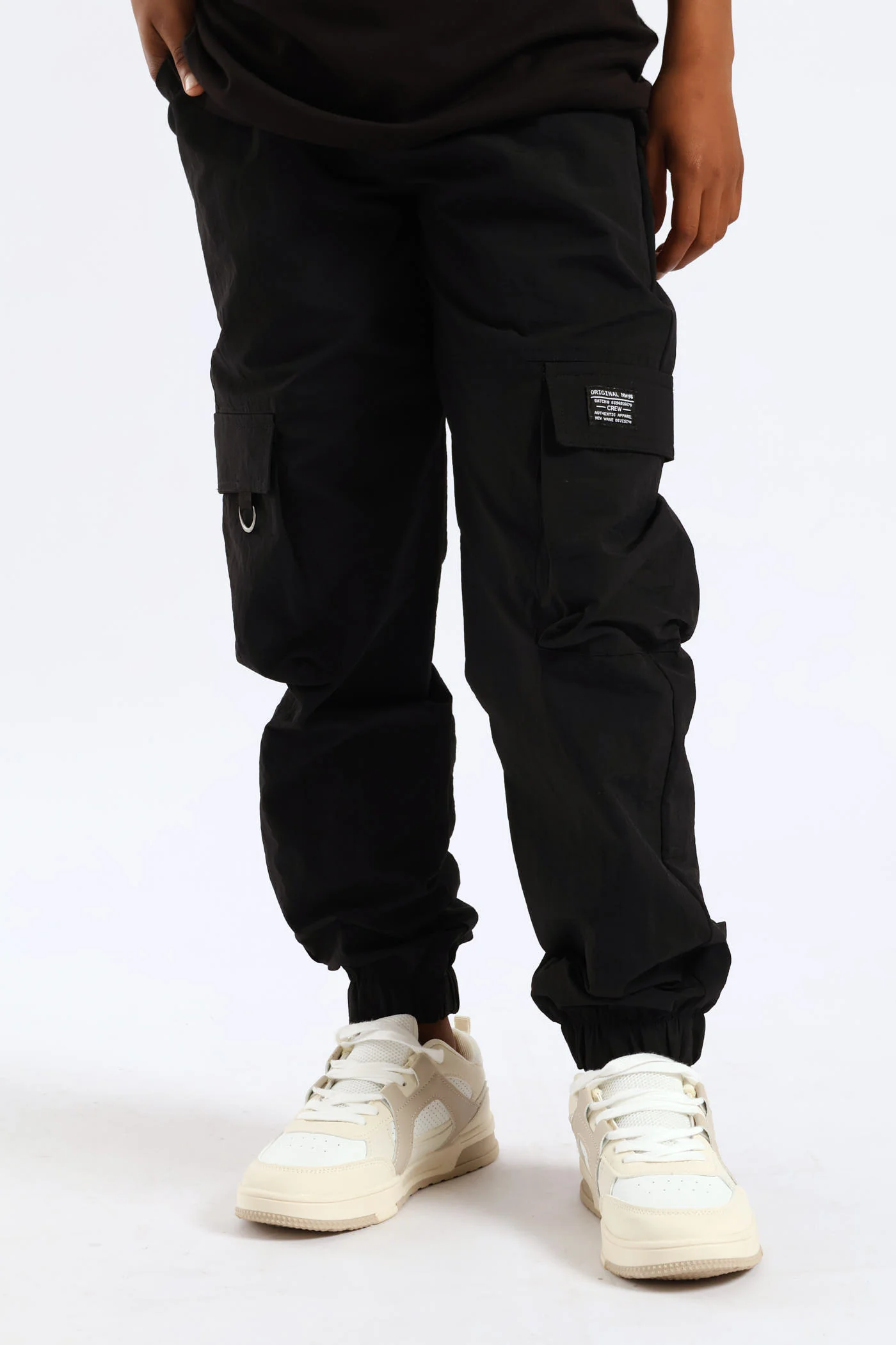 Boys Taslon Cargo Jogger - Black - Image 3