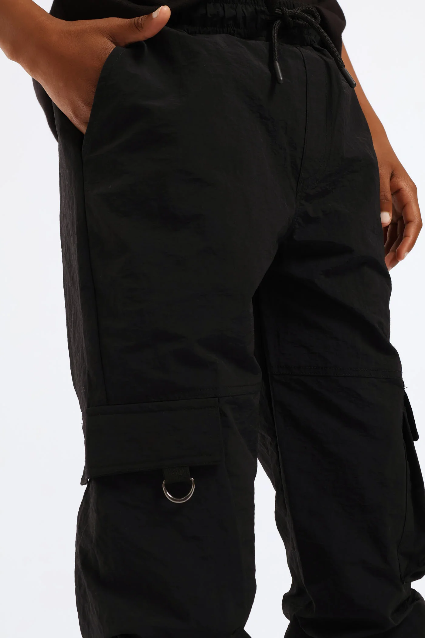 Boys Taslon Cargo Jogger - Black - Image 5