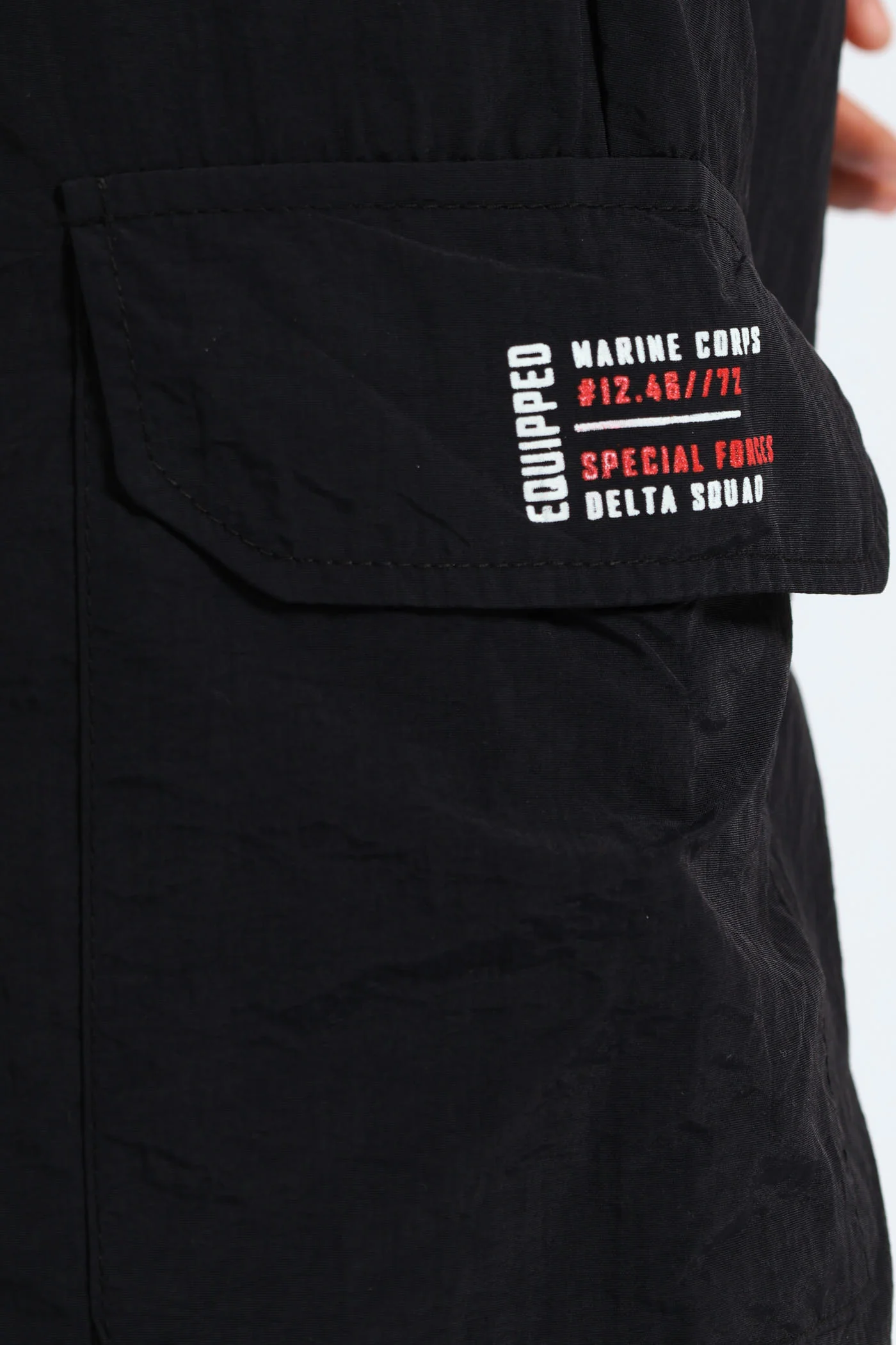 Boys Taslon Cargo Short - Black - Image 3
