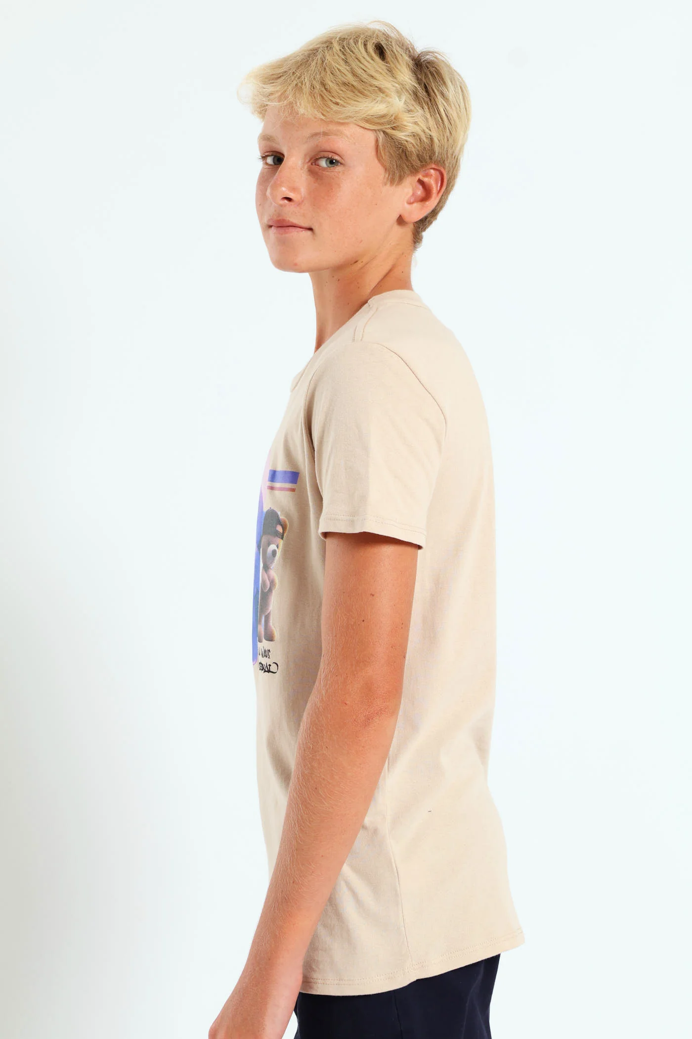 Boys Teddy Breakdance Tee - Stone - Image 2