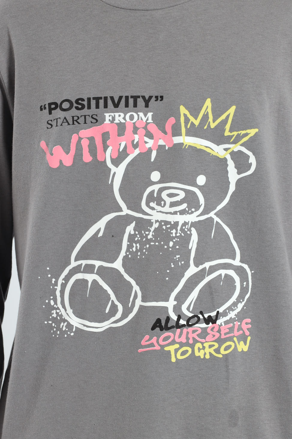 Boys Teddy Crown Long Sleeve Tee - Grey - Image 5