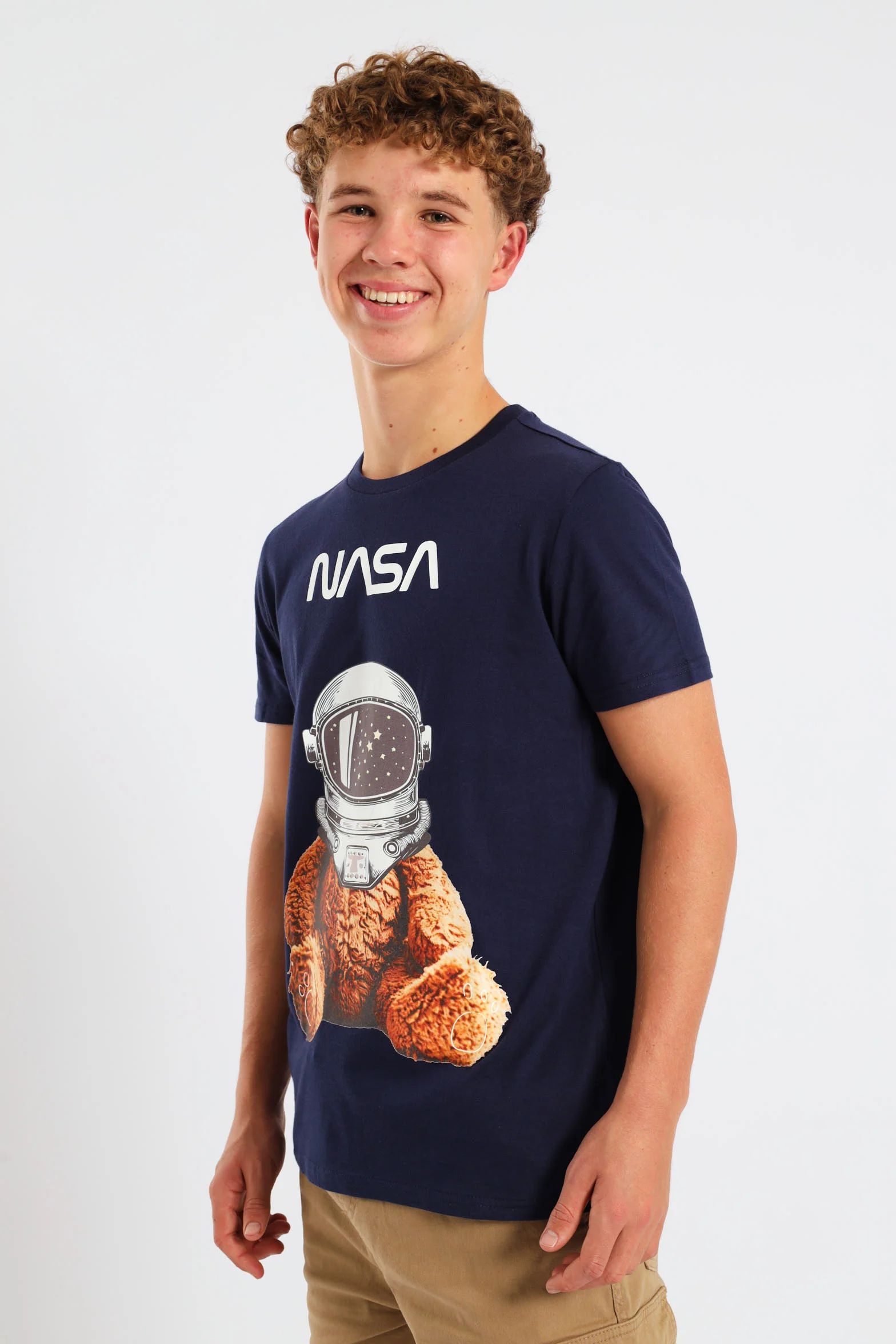 Boys Teddy Printed Tshirt - Navy - Image 3
