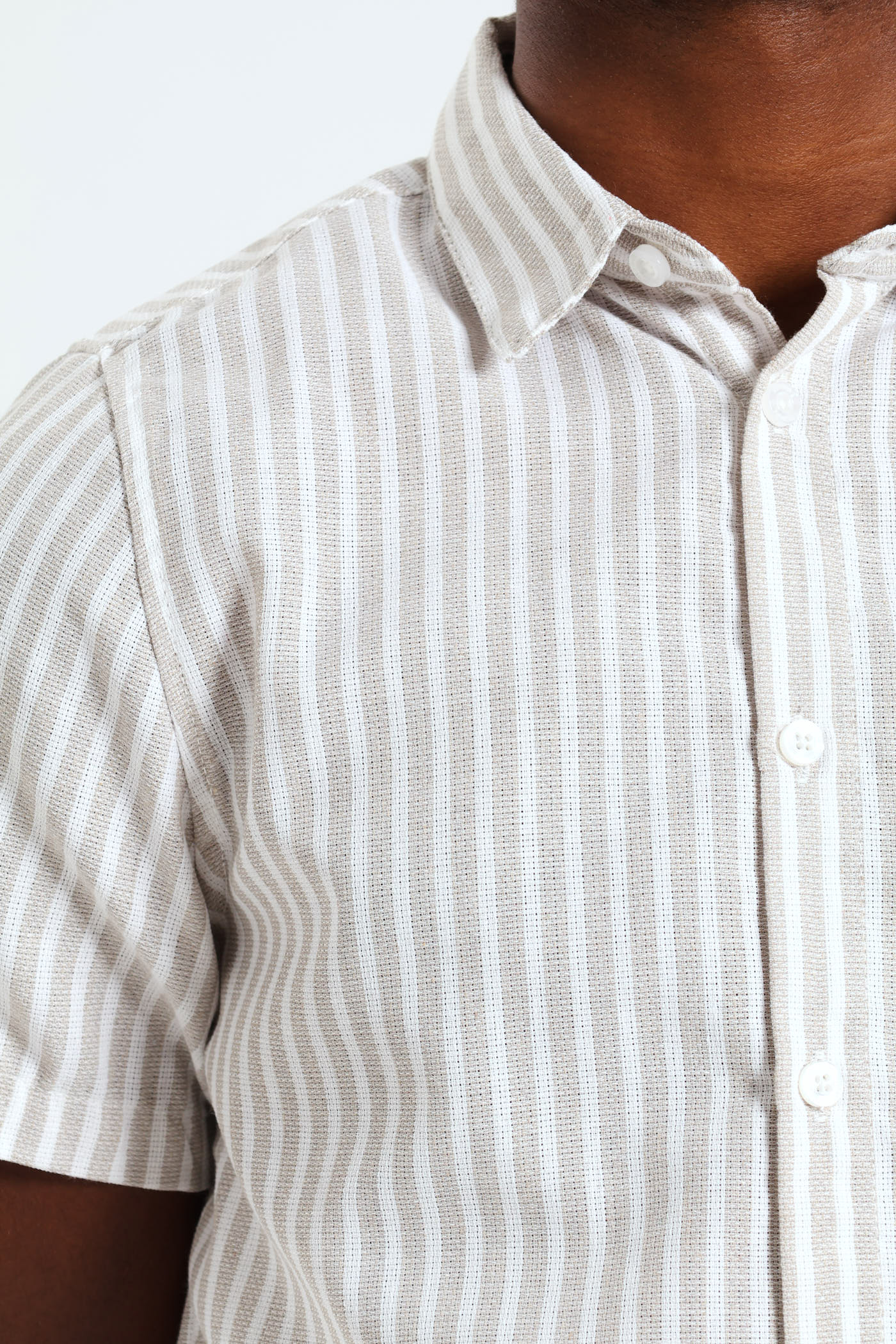 Boys Textured Stretch Shirt - Stone - Image 4