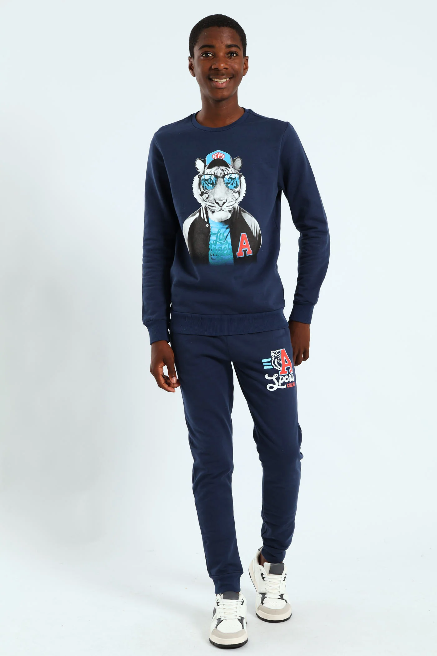 Boys Tiger Jogger - Navy - Image 2
