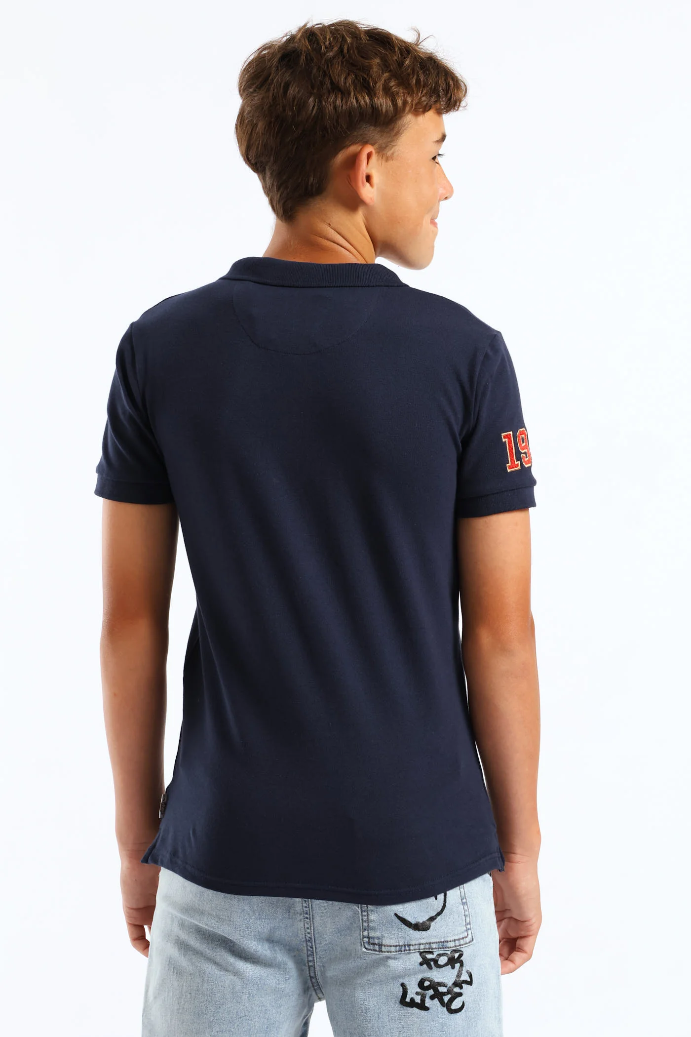 Boys Timothy Crest Badge Golfer - Navy - Image 2