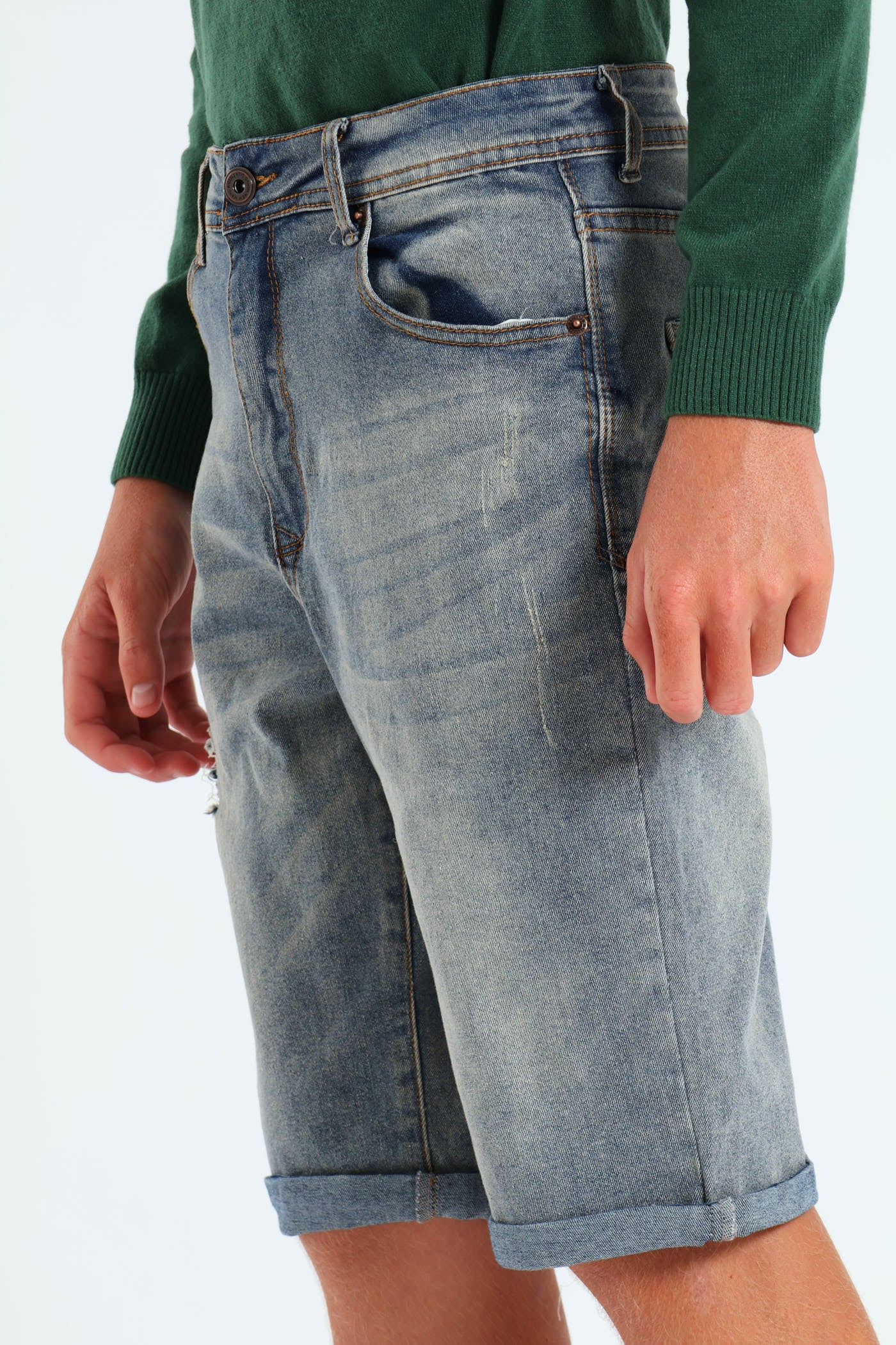 Boys Tinted Abraised Walkshort - Blue - Image 2
