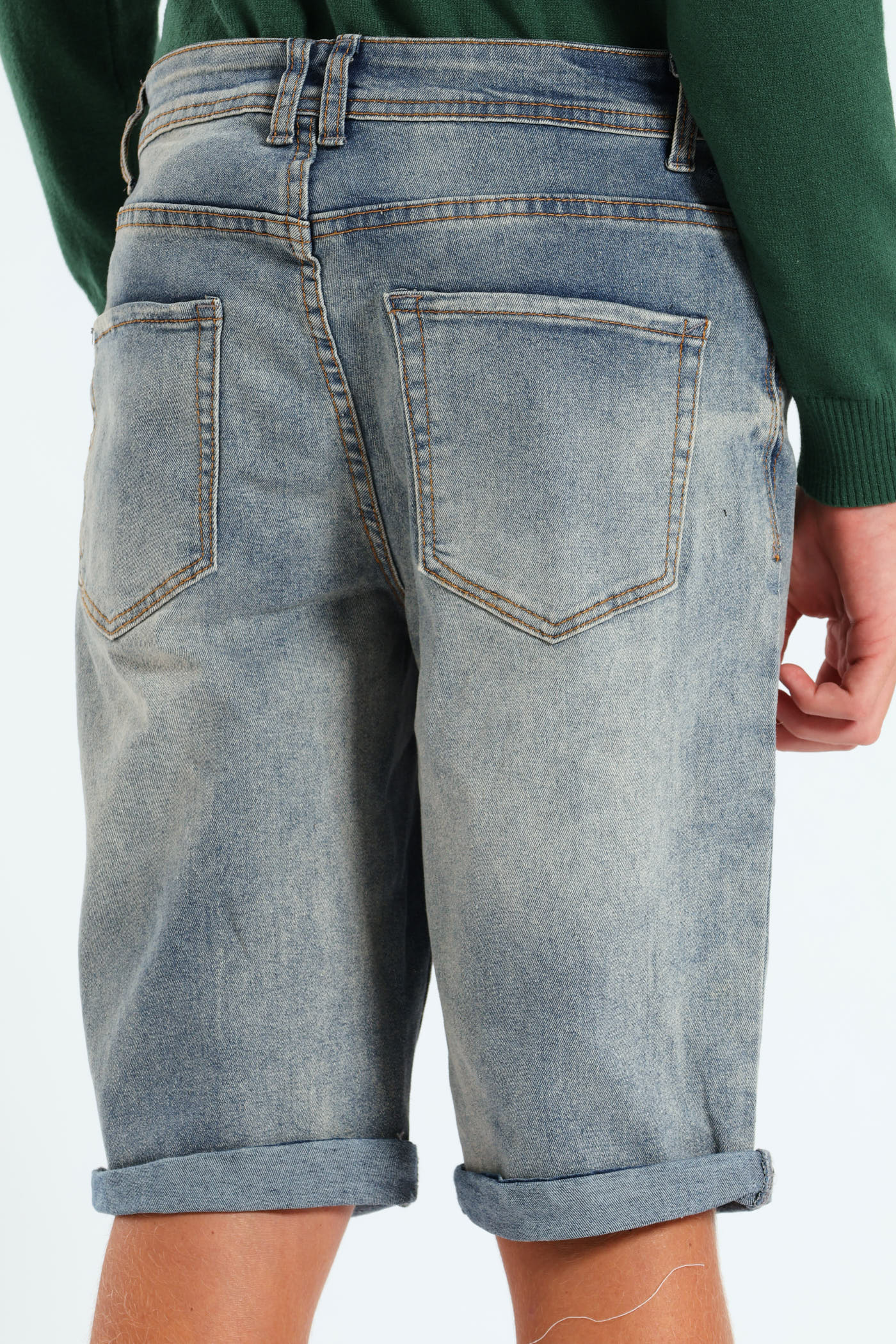 Boys Tinted Abraised Walkshort - Blue - Image 3