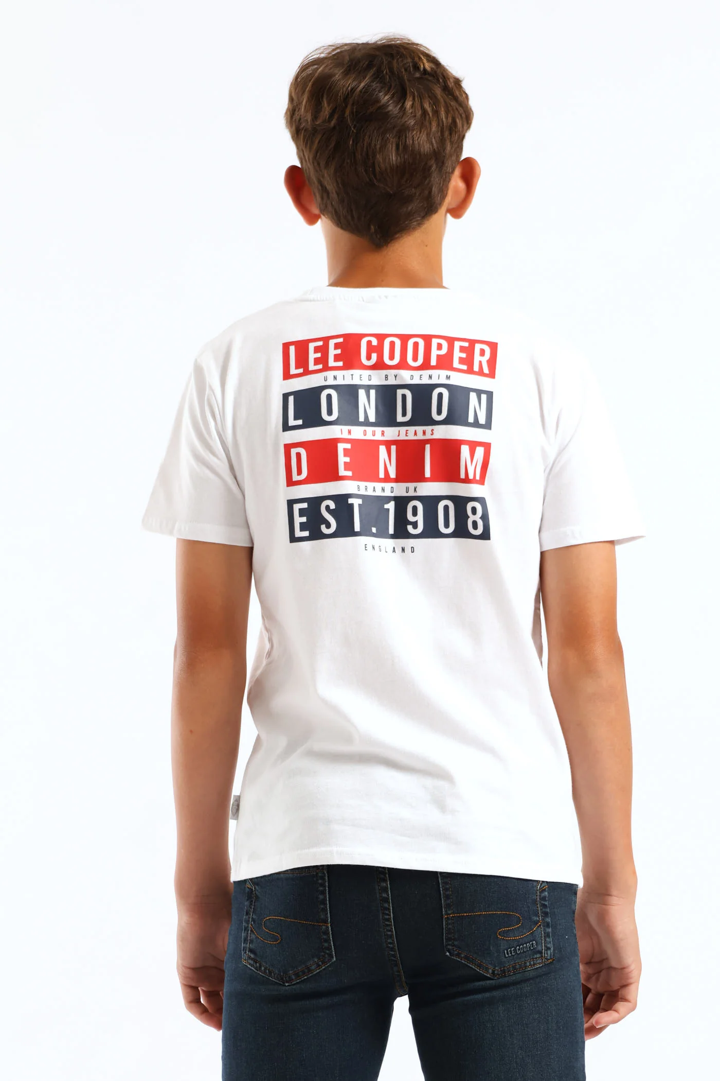 Boys Tobias Back Print T-Shirt - White - Image 2