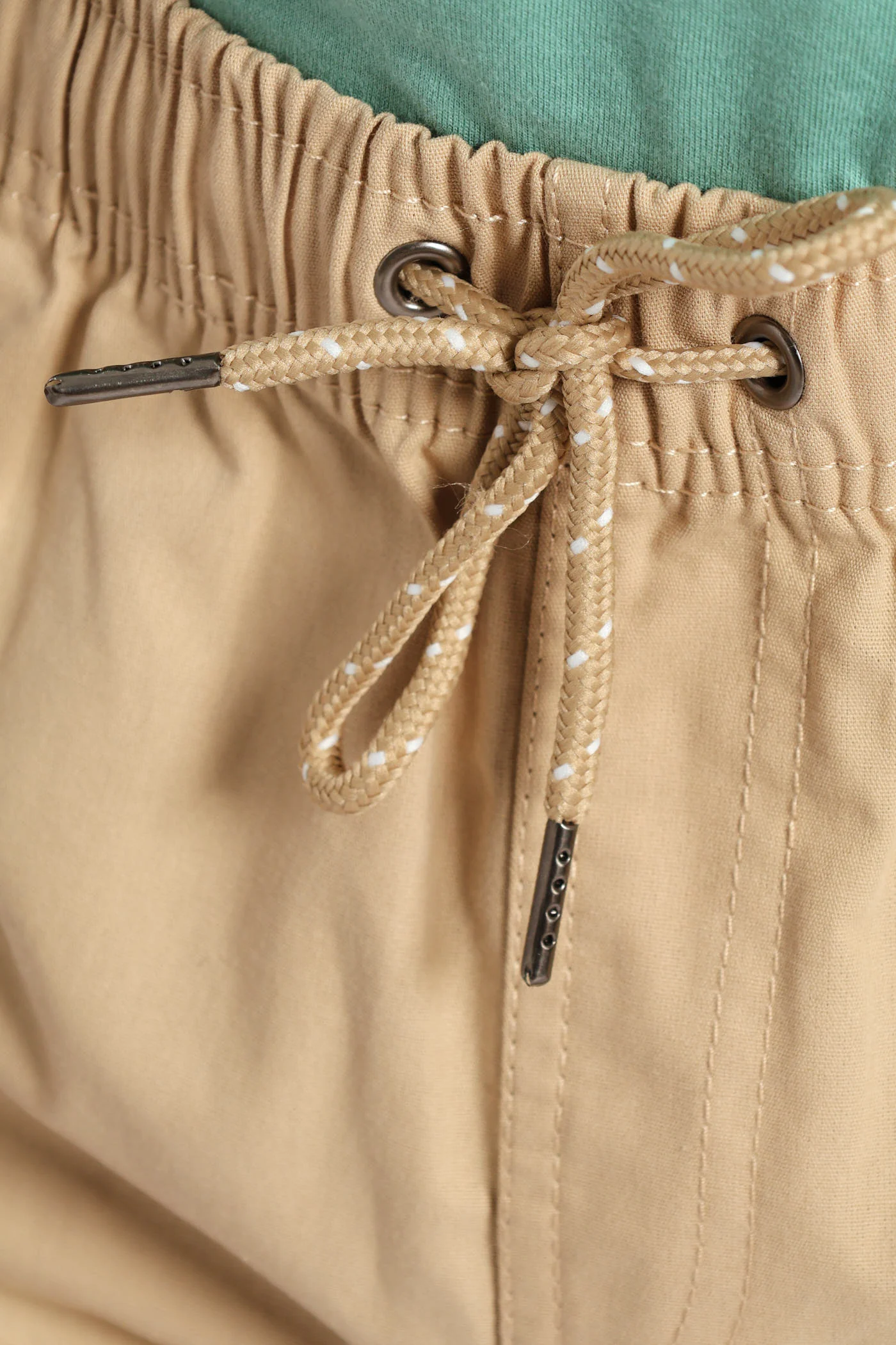 Boys Turn Up Woven Pull On Short - Khaki - Image 5