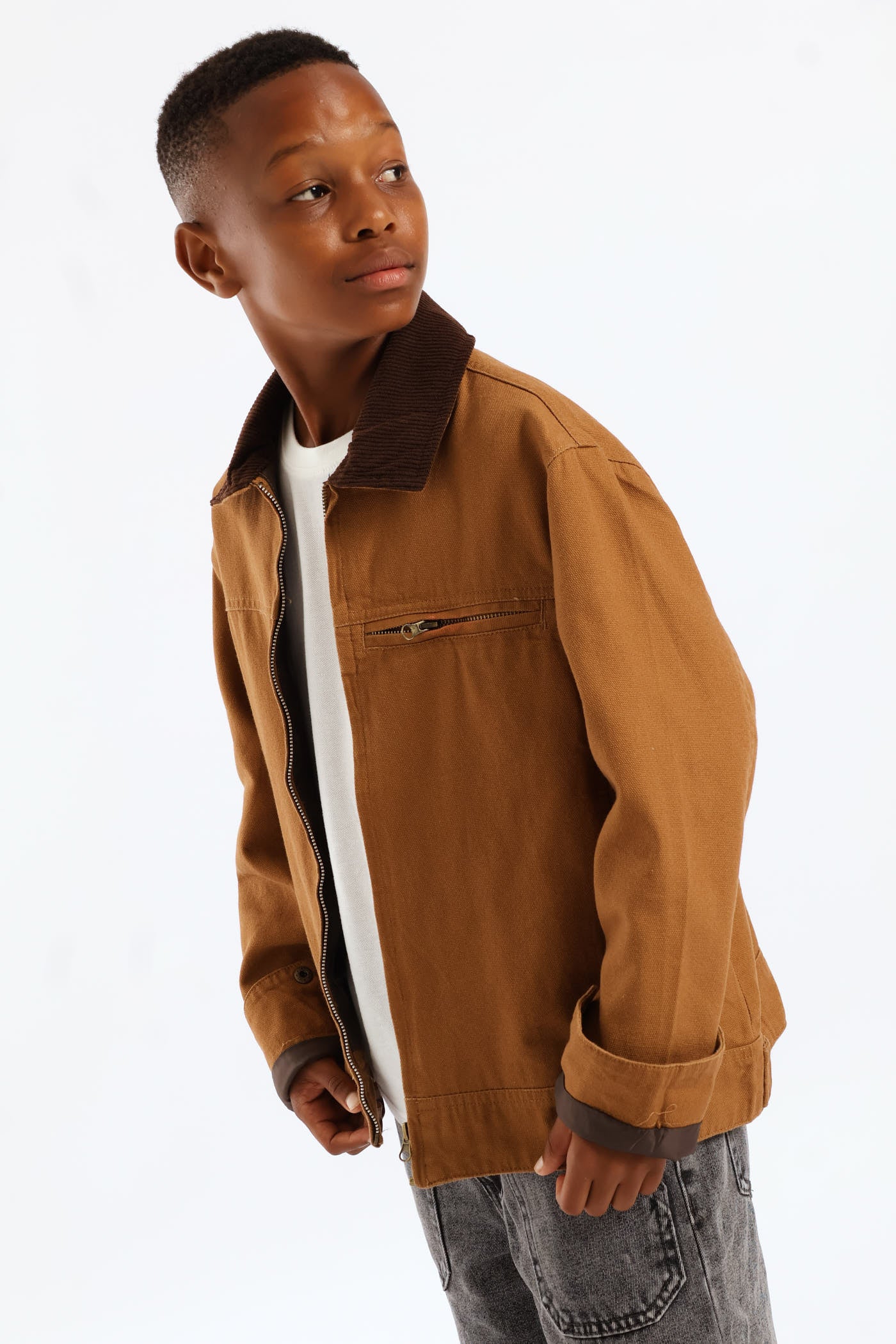 Boys Twill Barn Jacket - Tan - Image 4