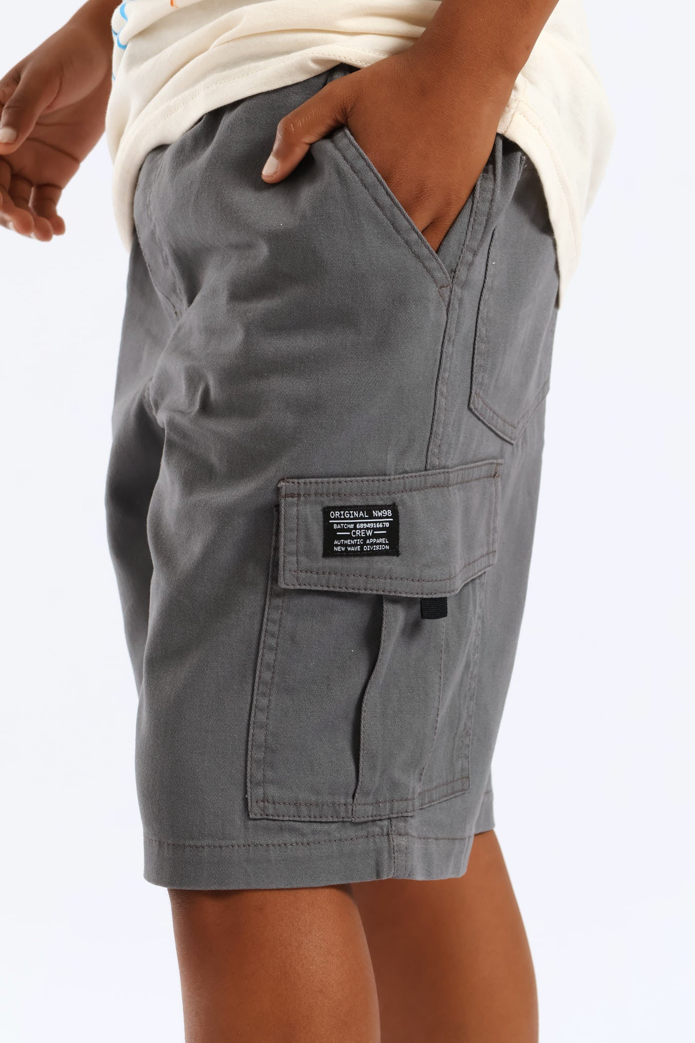 Boys Twill Cargo Short - Grey - Image 2