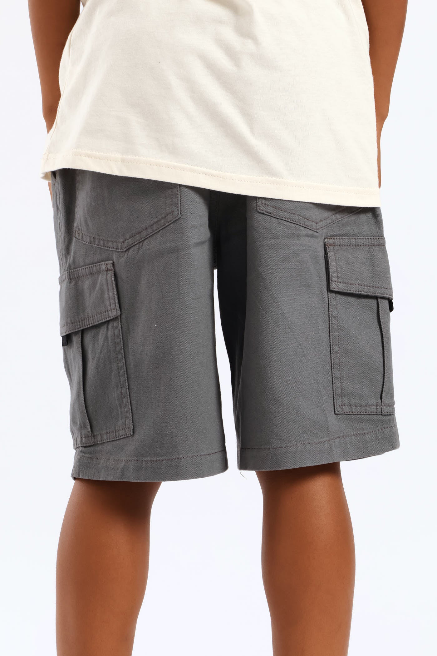 Boys Twill Cargo Short - Grey - Image 4