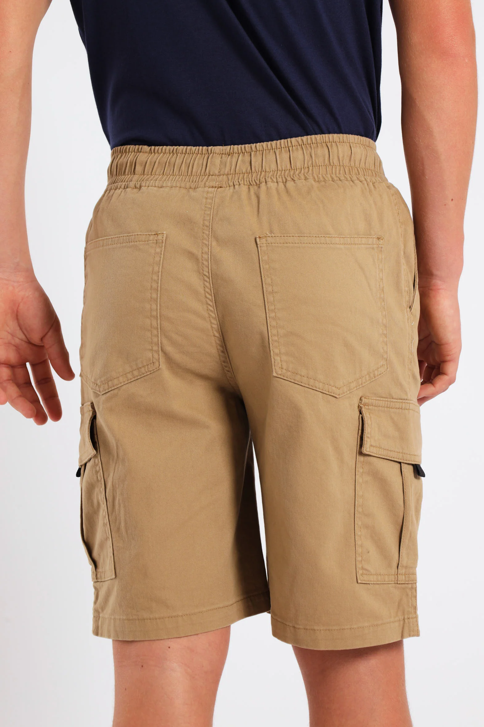 Boys Twill Cargo Shorts - Stone - Image 2