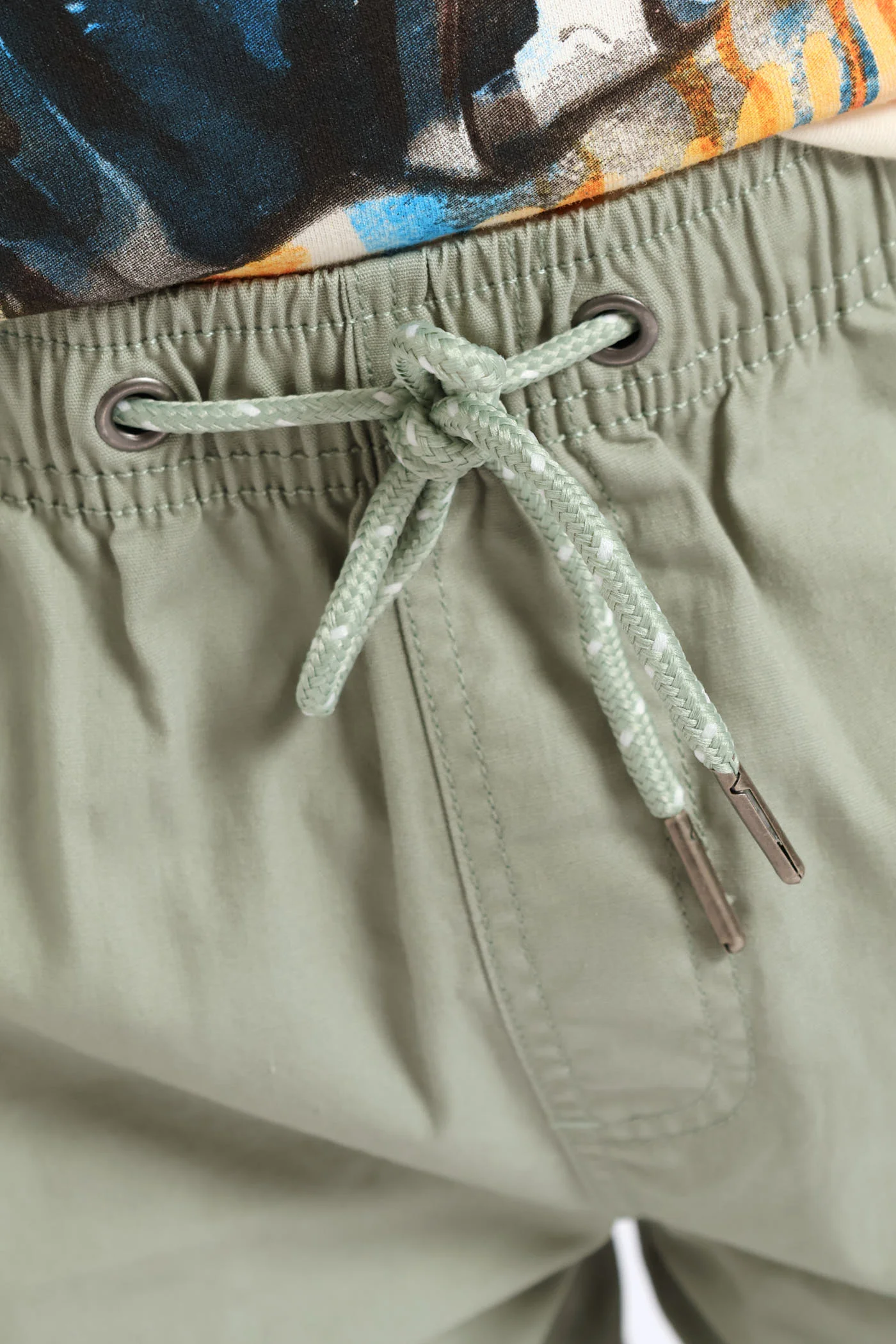 Boys Twill Pull On Short - Sage - Image 2