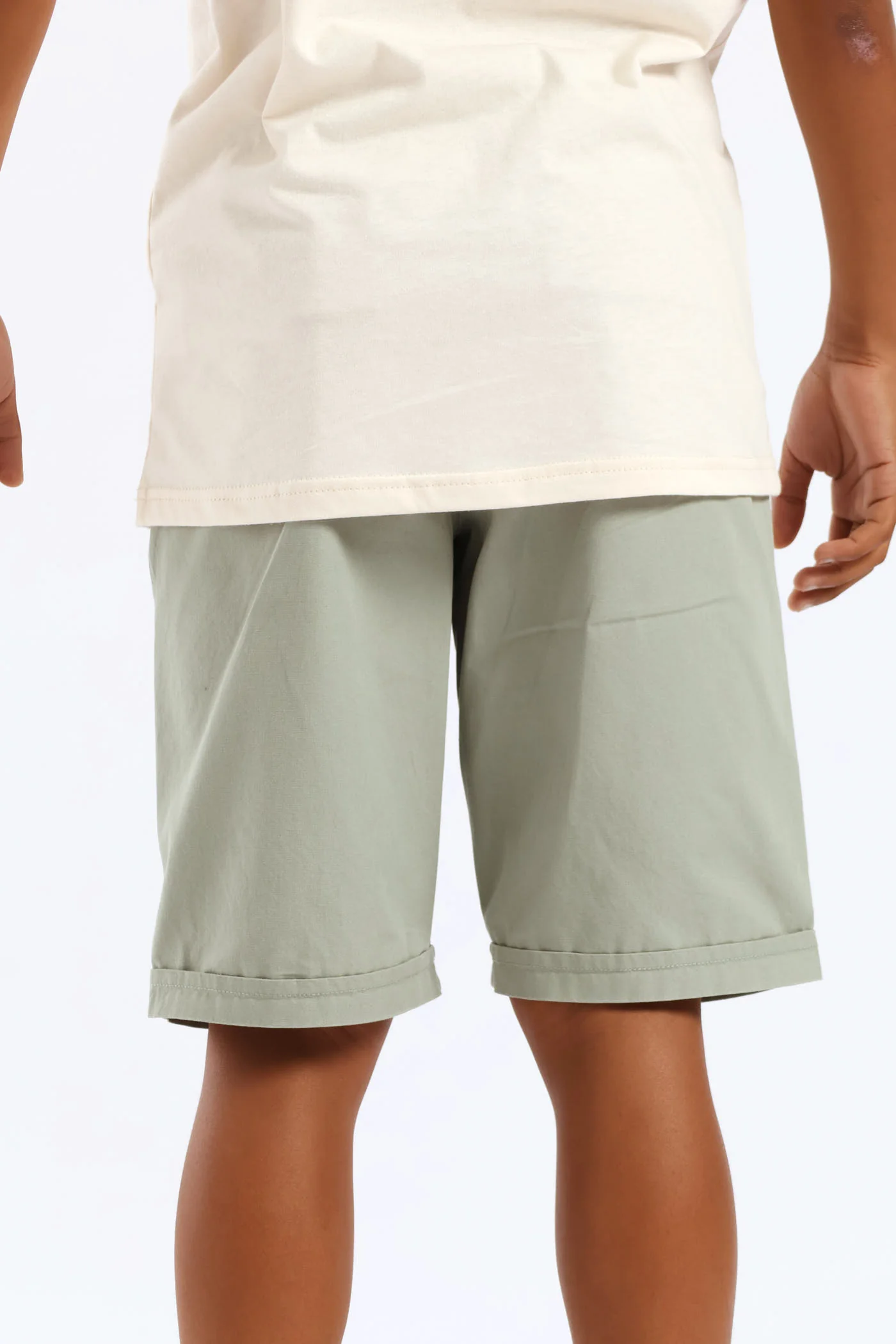 Boys Twill Pull On Short - Sage - Image 5
