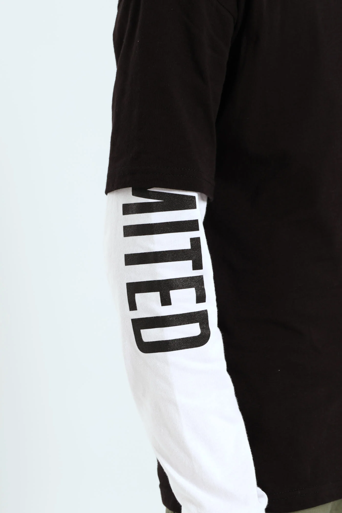 Boys Twofer Front & Back Tee - Black/White - Image 4