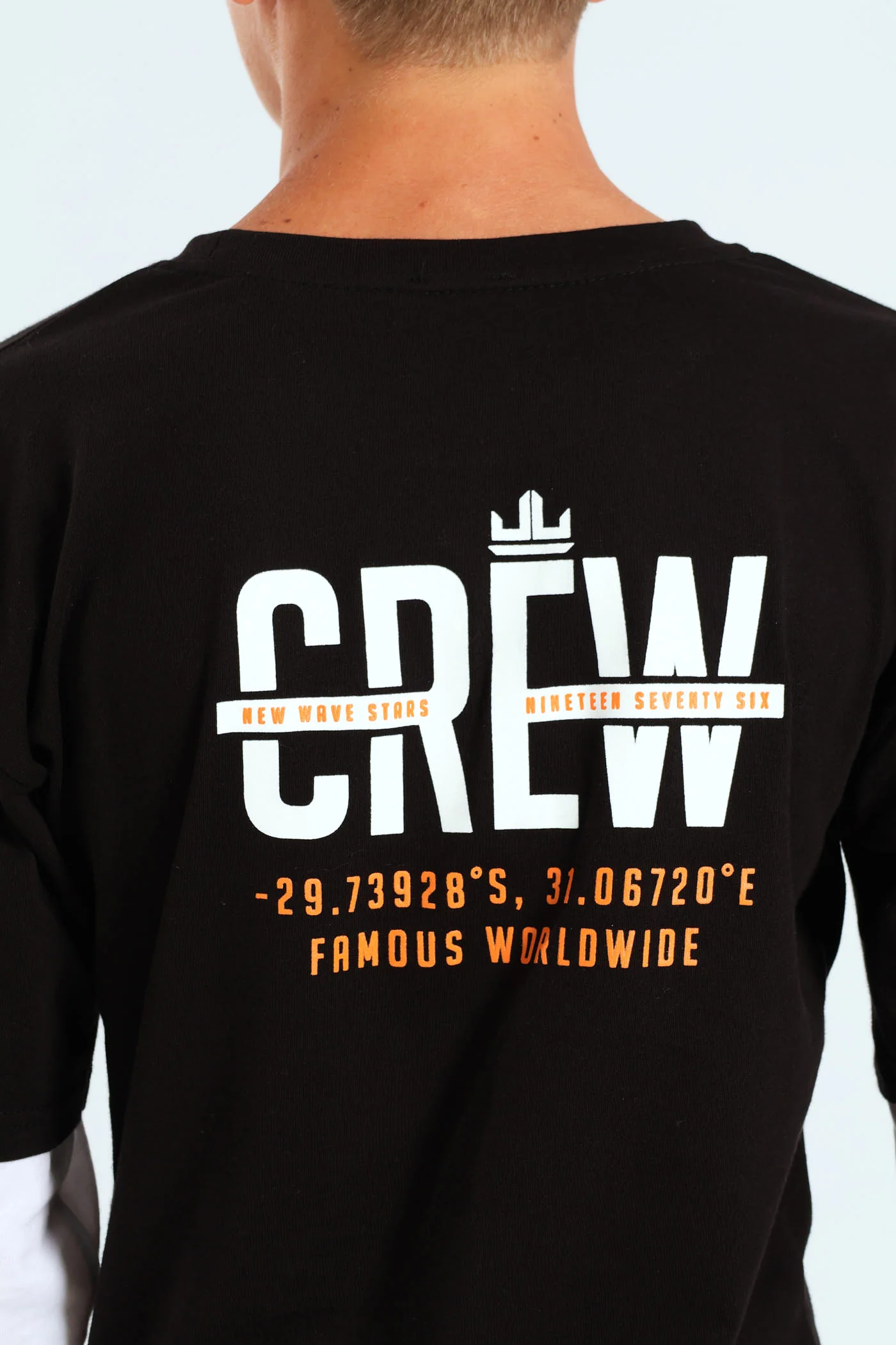 Boys Twofer Front & Back Tee - Black/White - Image 6