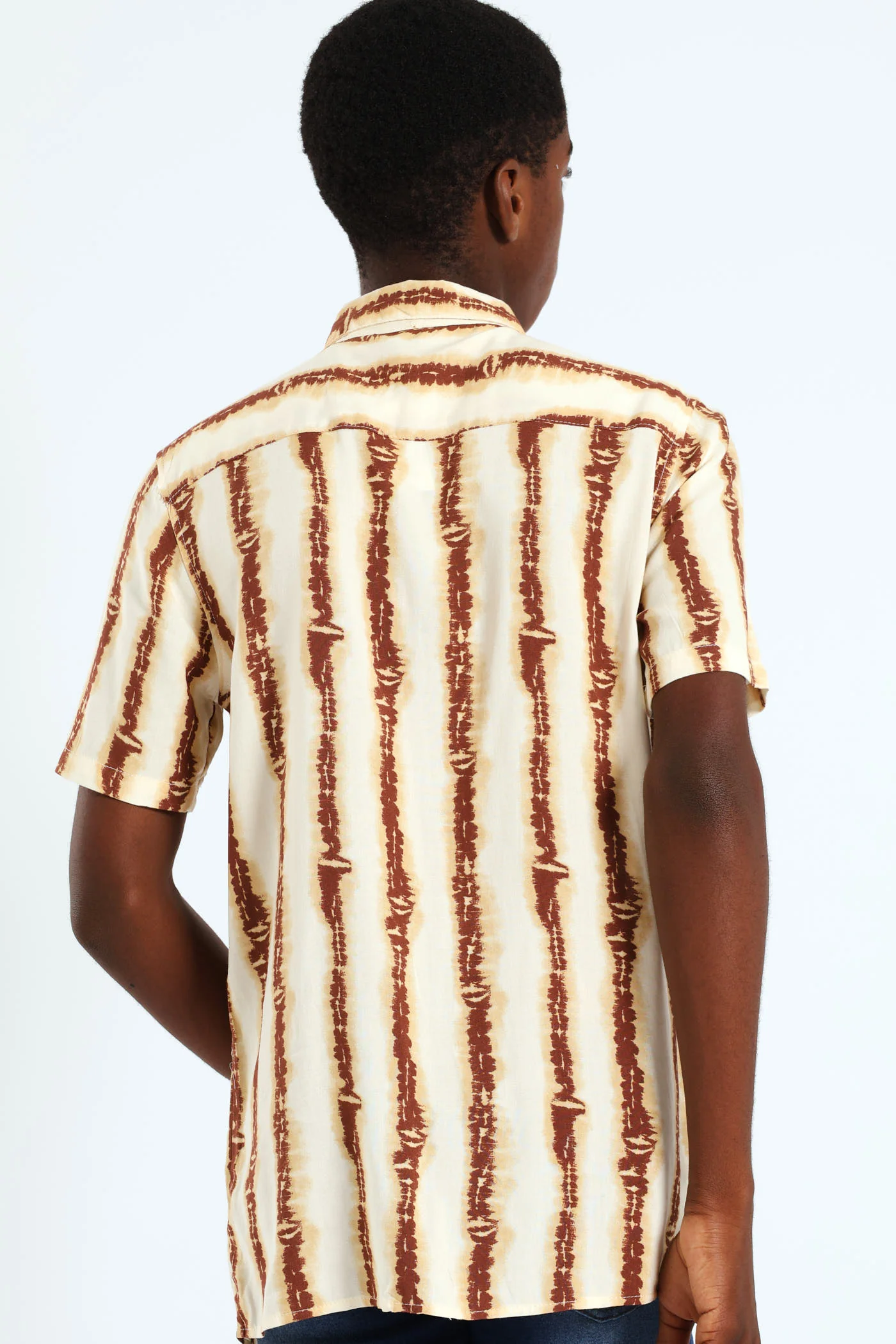 Boys Tye Dye Viscose Stretch Shirt - Stone - Image 3