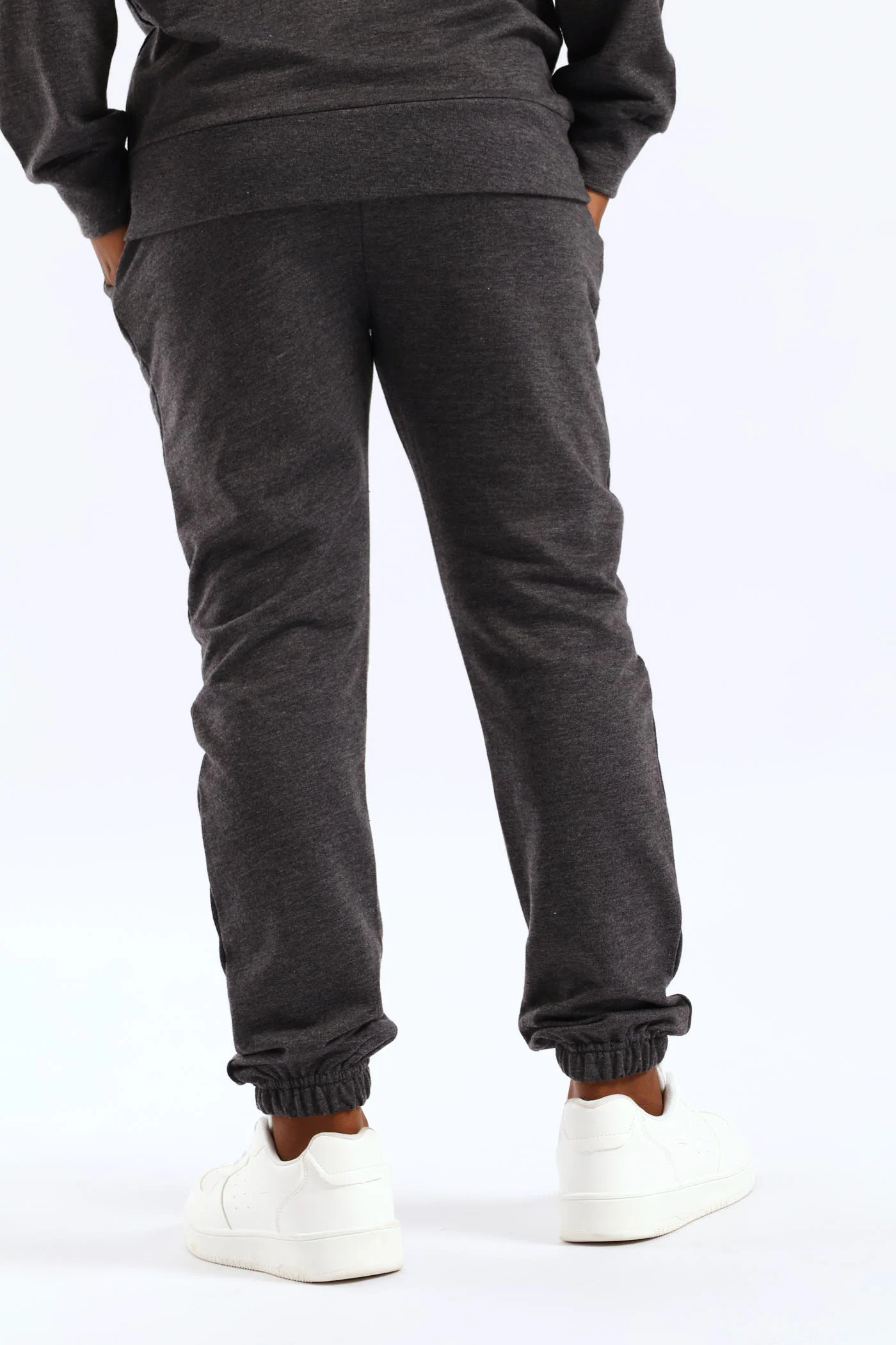 Boys Unbrushed Fleece Jogger - Charcoal Melange - Image 5