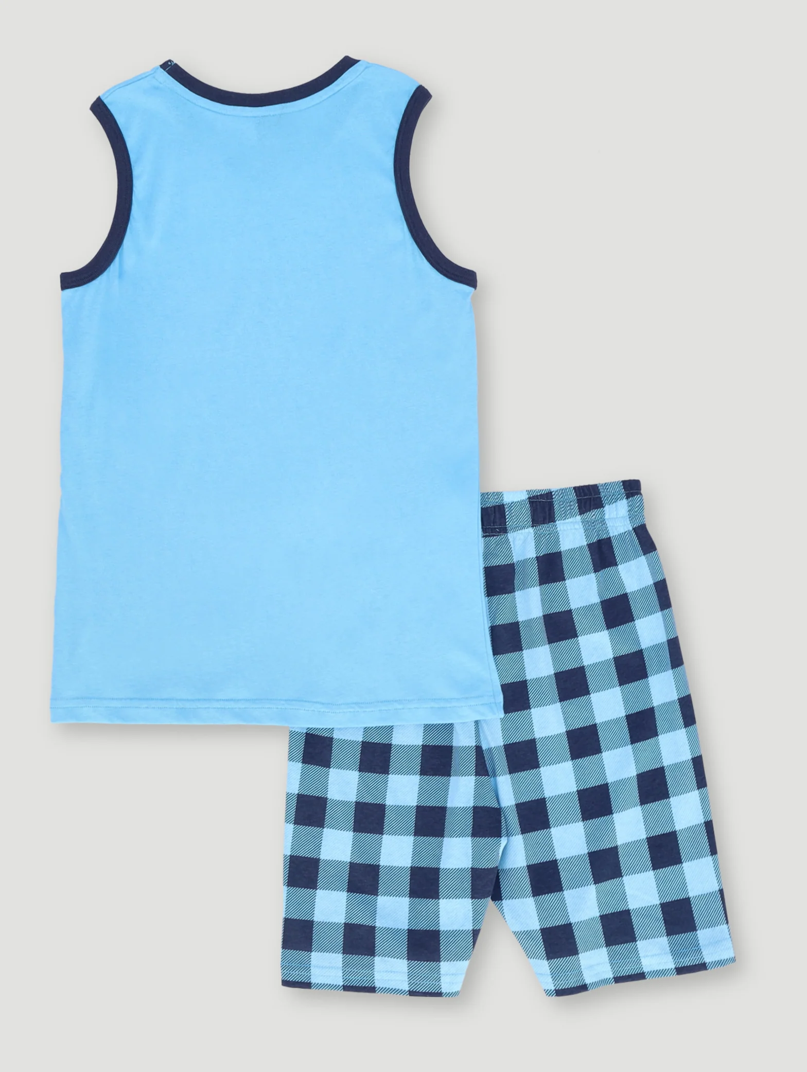 Boys Vintage Motorbike Sleeveless Sleep Set - Turquoise - Image 2