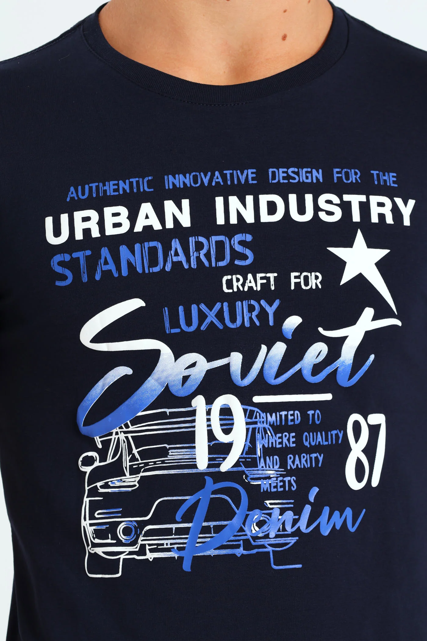 Boys Voltage Crew Neck Tee - Navy - Image 4