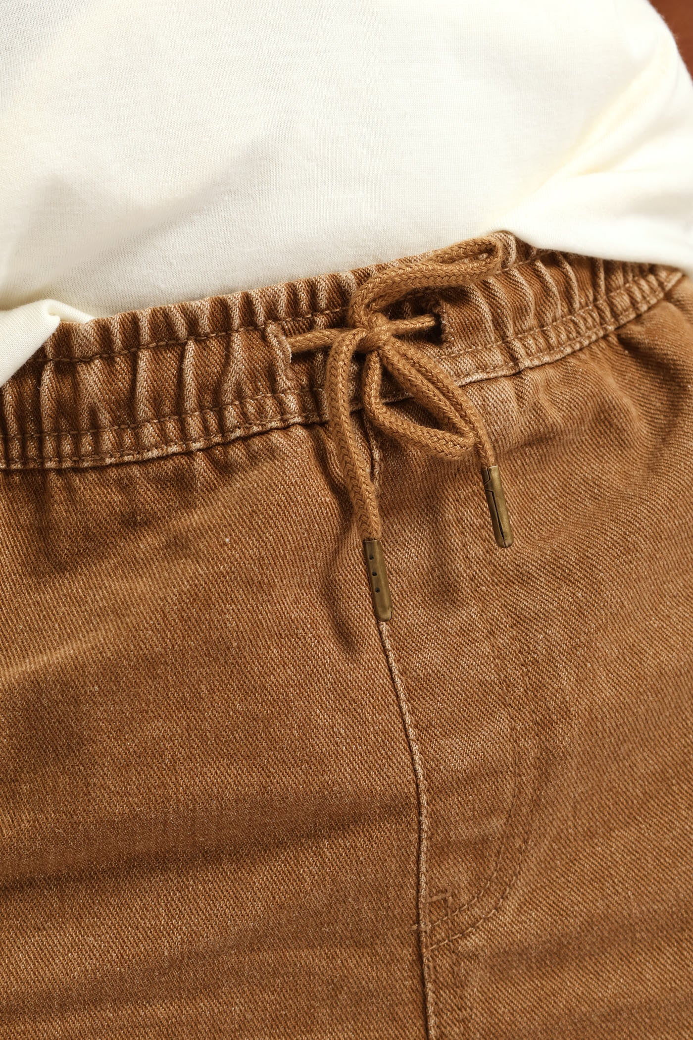Boys Washed Denim Cargo Jogger Jean - Brown - Image 5