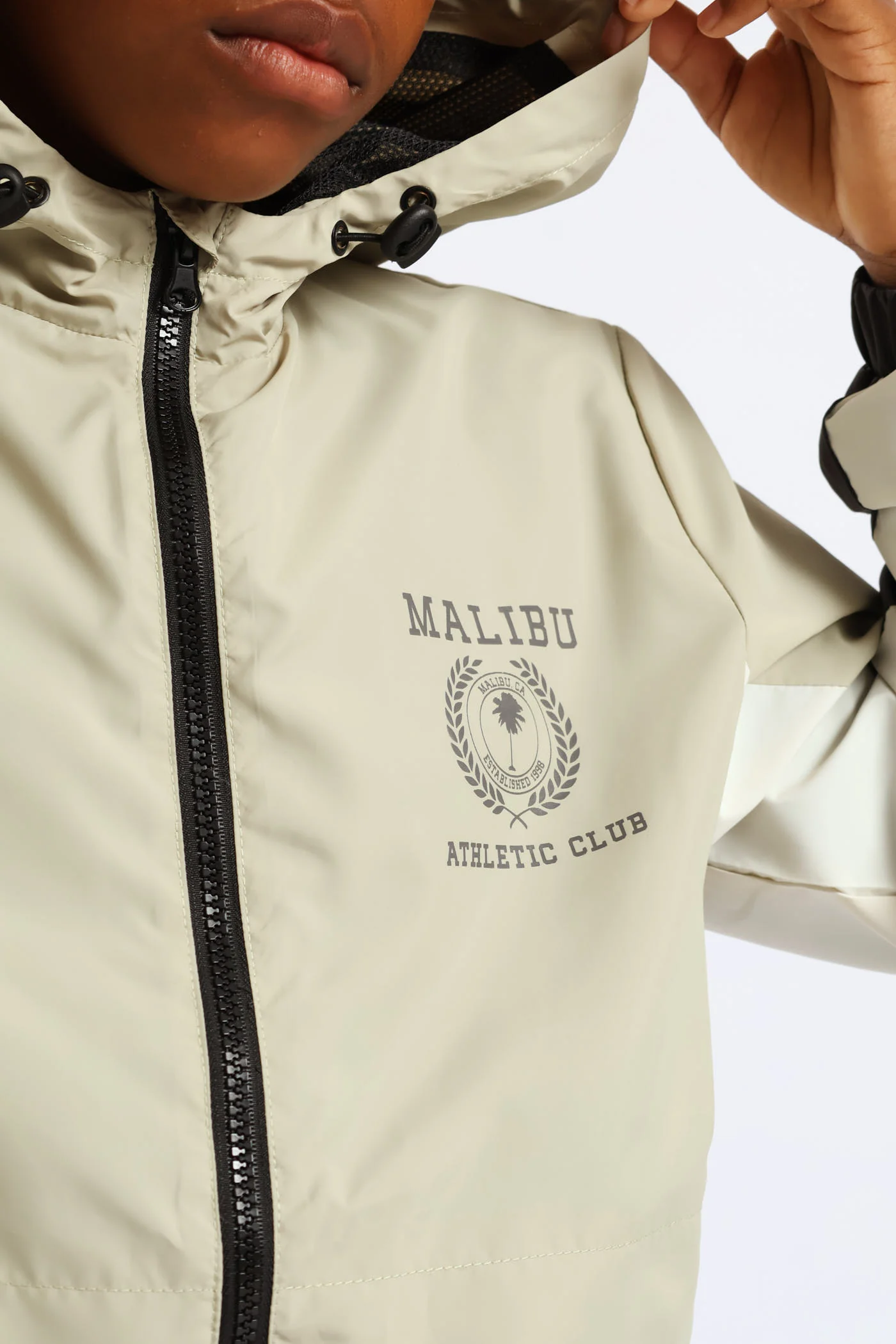 Boys Windbreaker - Charcoal/Olive - Image 2