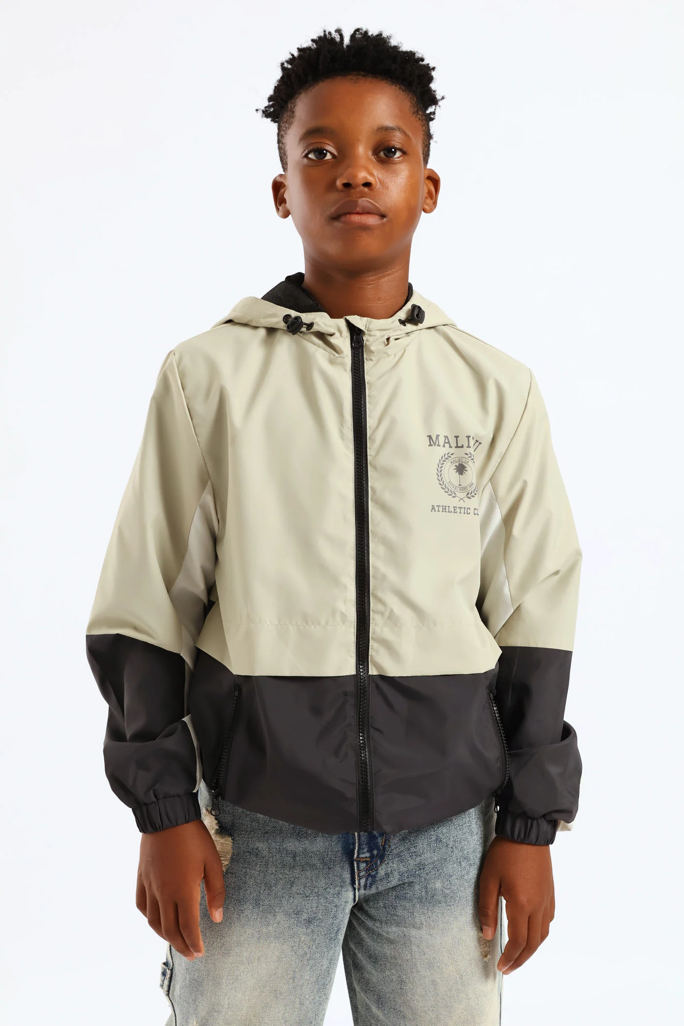 Boys Windbreaker - Charcoal/Olive - Image 3