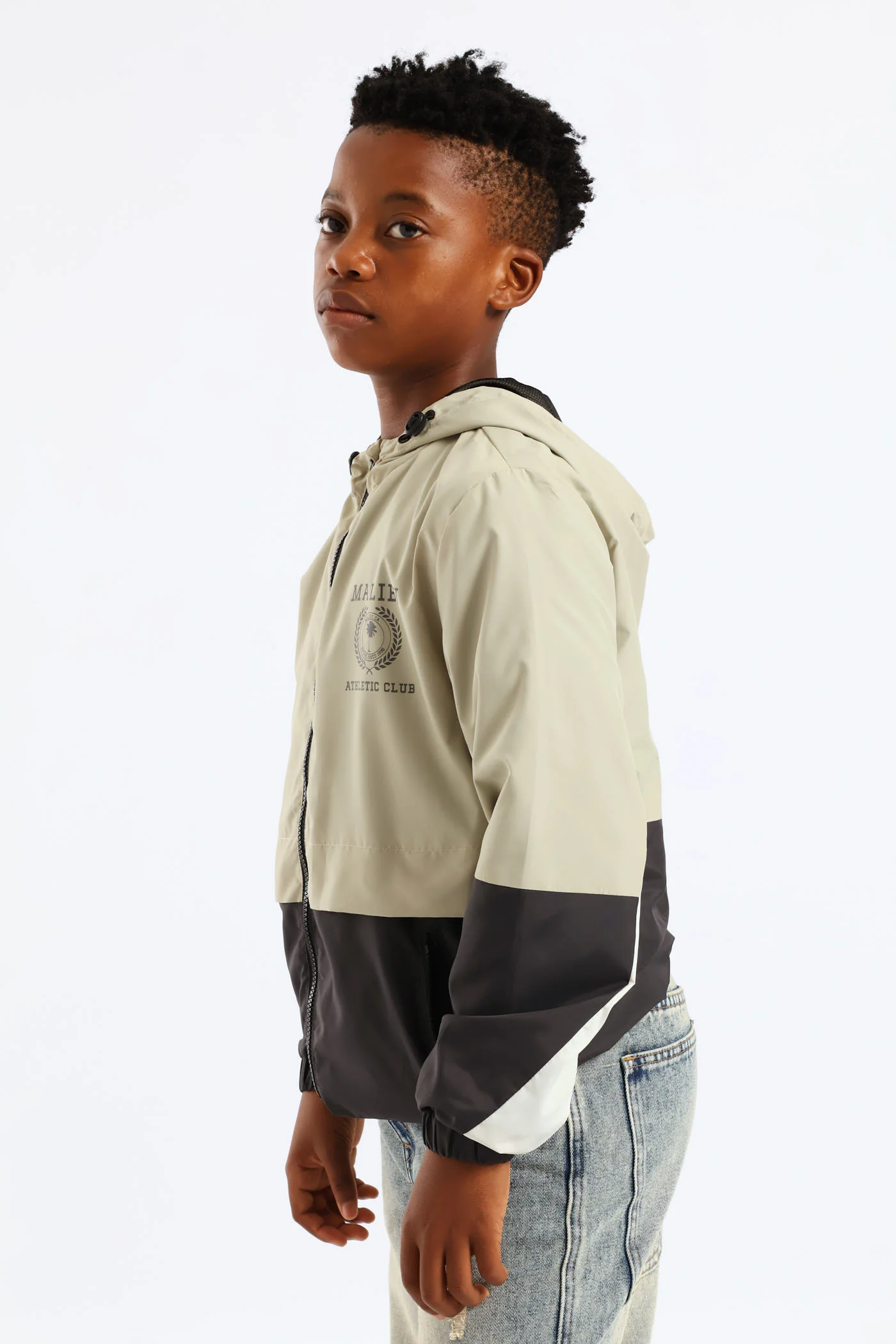 Boys Windbreaker - Charcoal/Olive - Image 4
