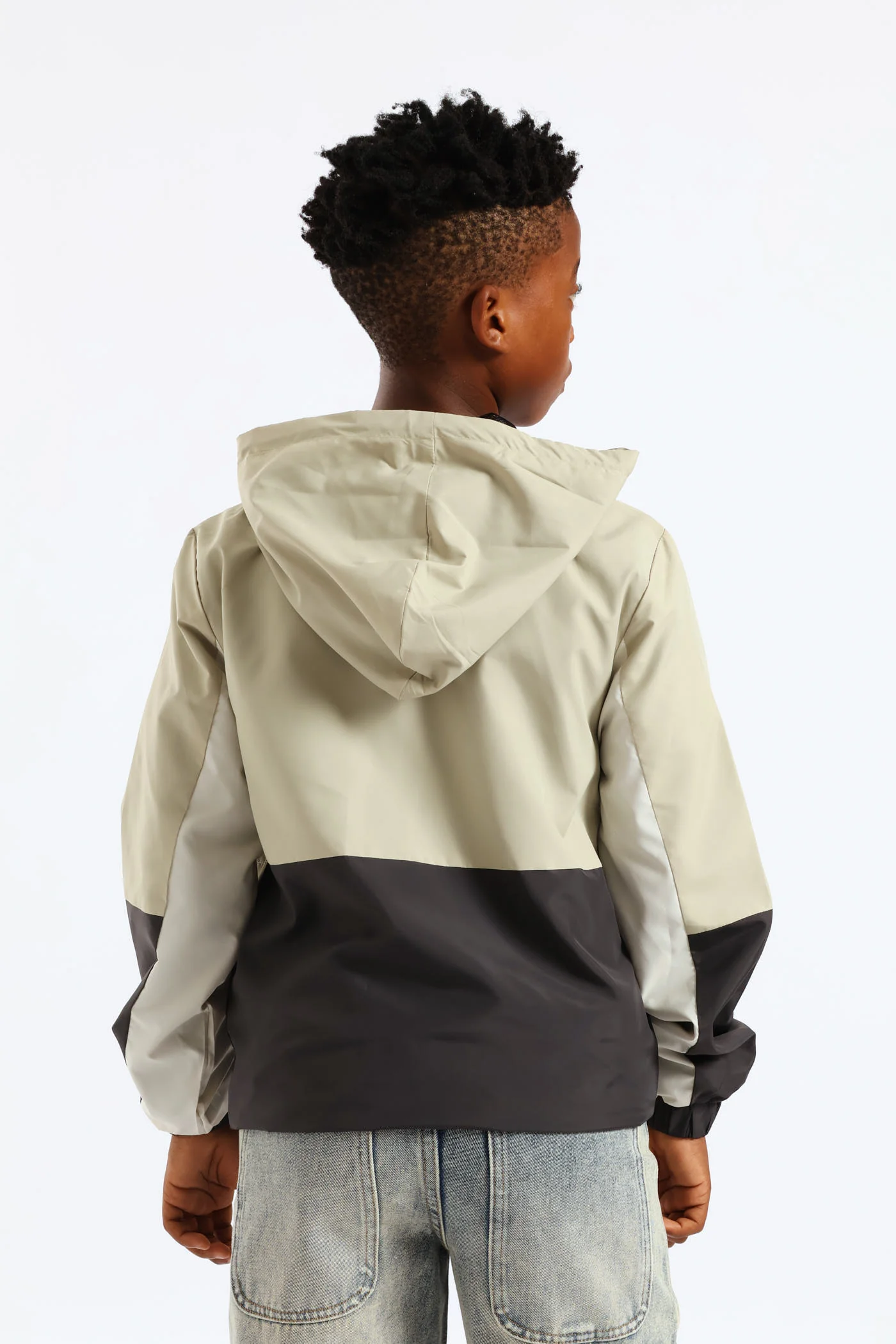 Boys Windbreaker - Charcoal/Olive - Image 5