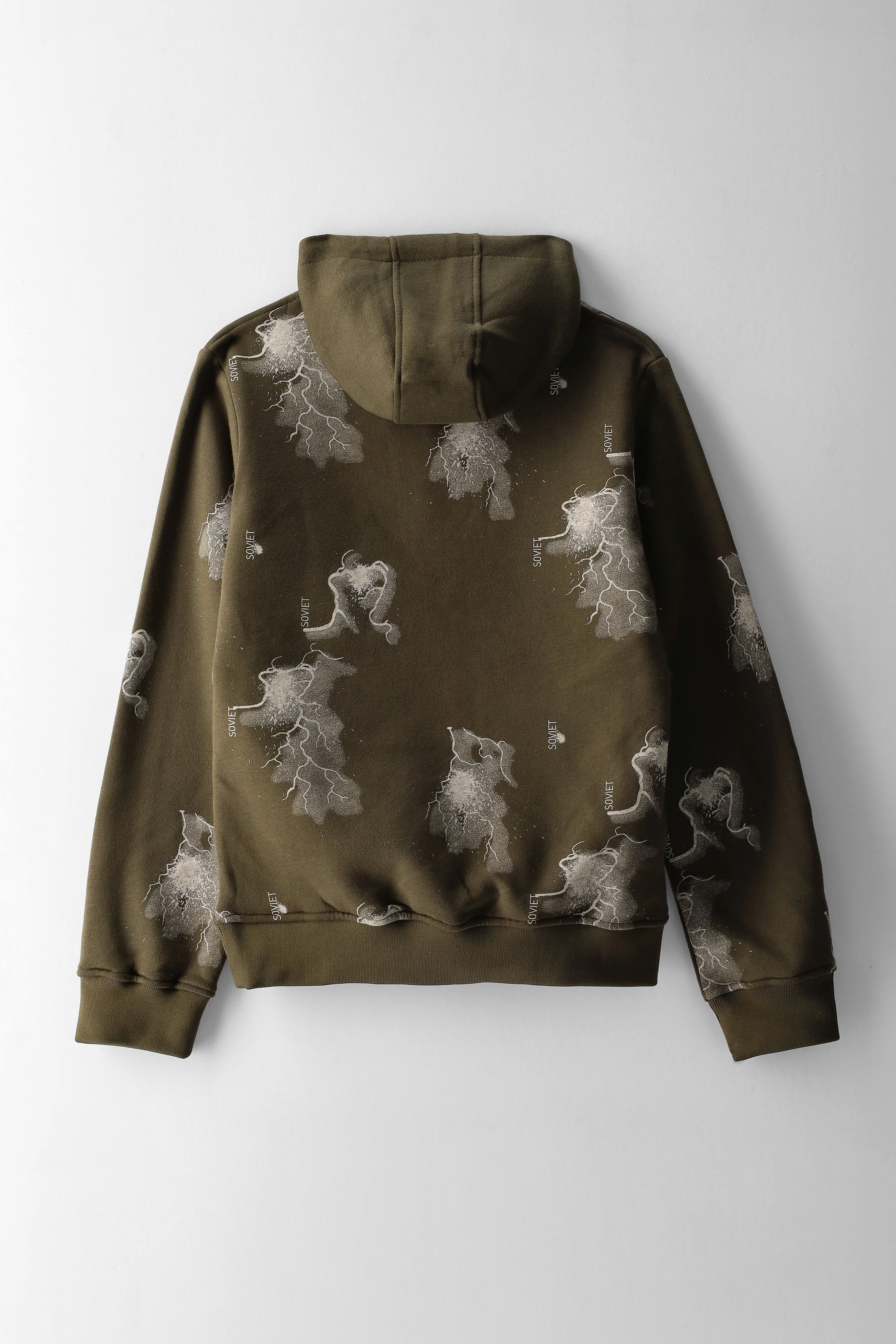 Boys Zion Printed Pull Over Hoody - Olive - Image 2