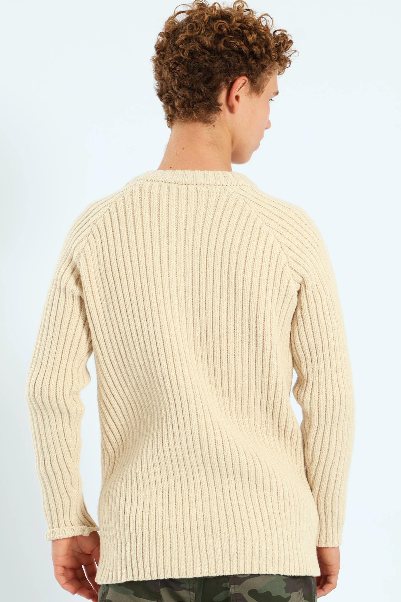 Boys Zip Through Rib Knitwear - Stone - Image 4