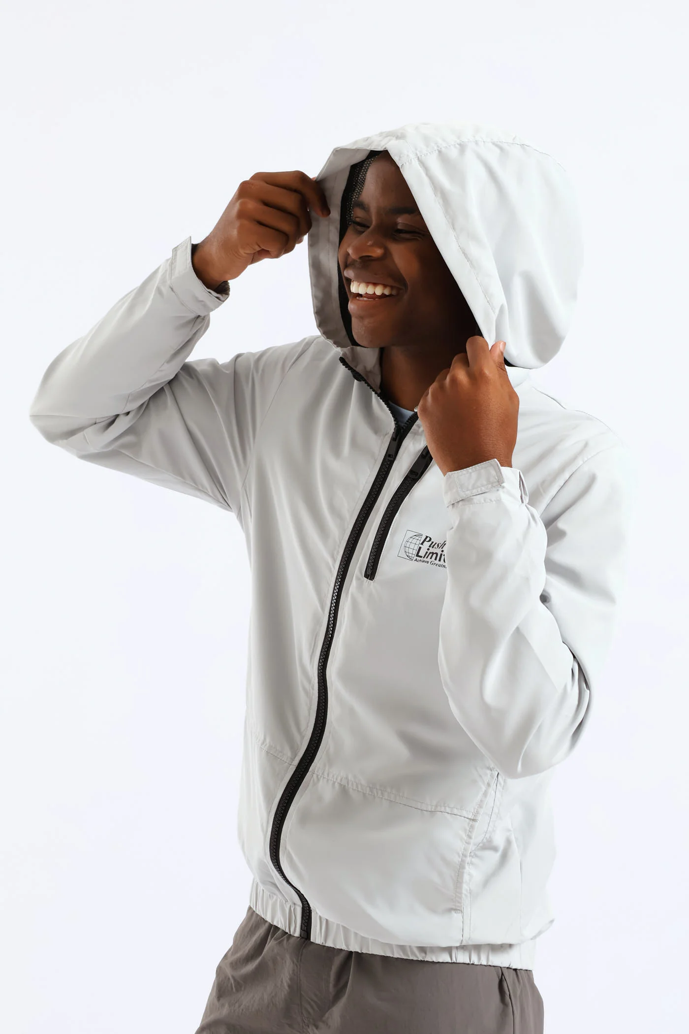 Boys Zip Windbreaker - Ice Grey - Image 4