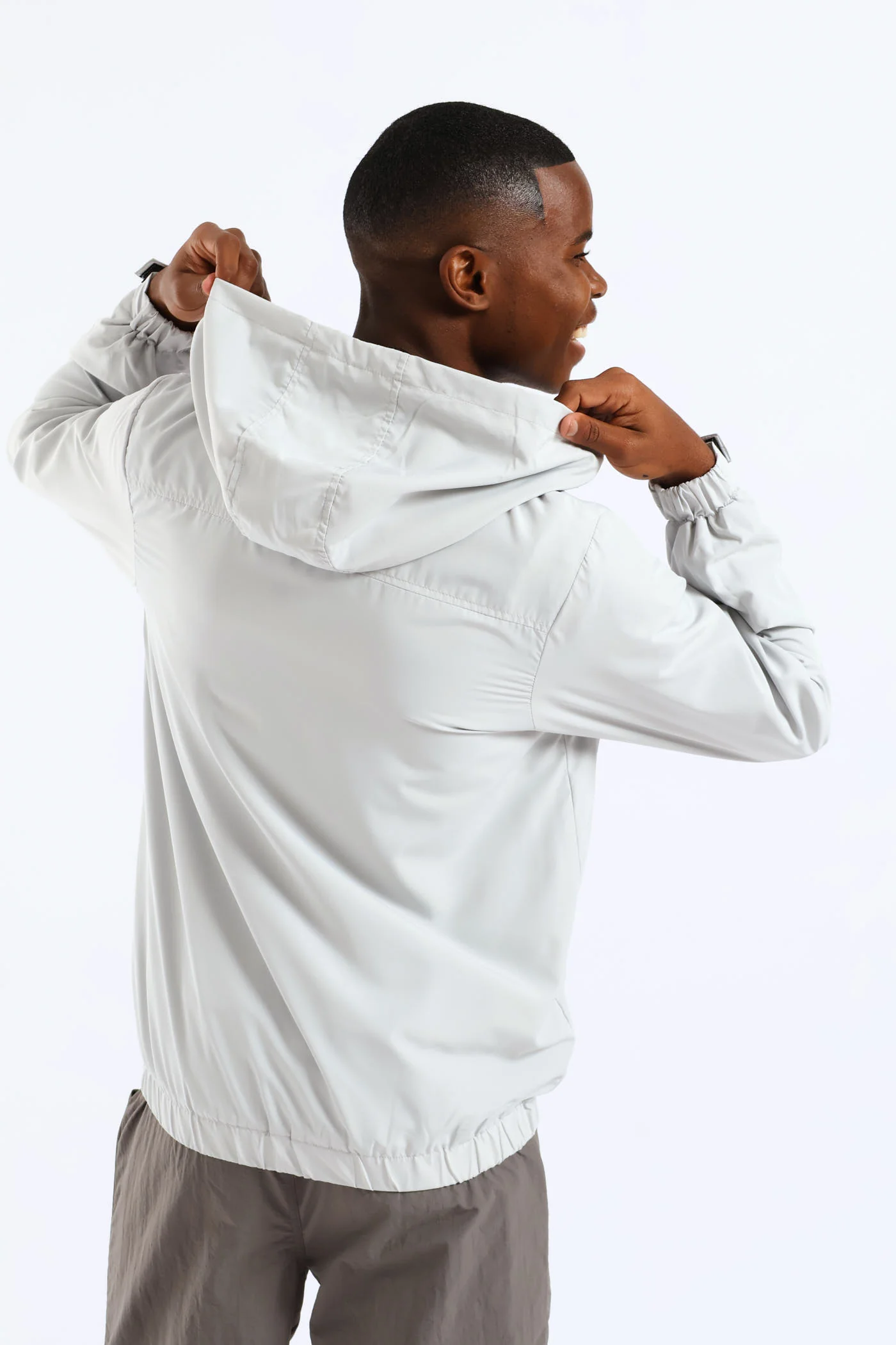 Boys Zip Windbreaker - Ice Grey - Image 5
