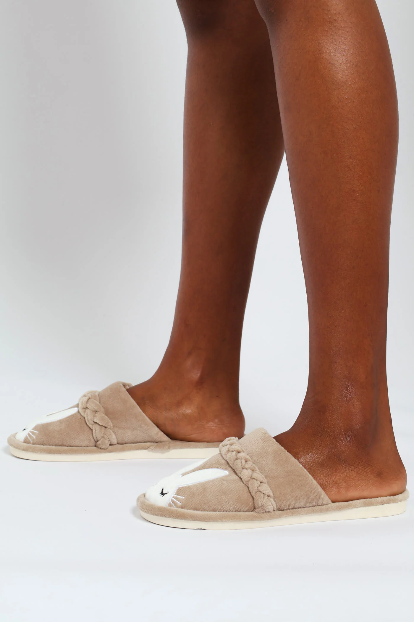 Braided Detail Slipper - Stone - Image 3