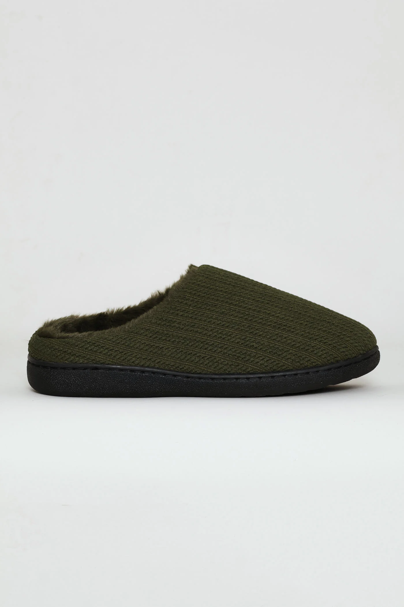 Braided Knit Upper Slipper - Olive - Image 3