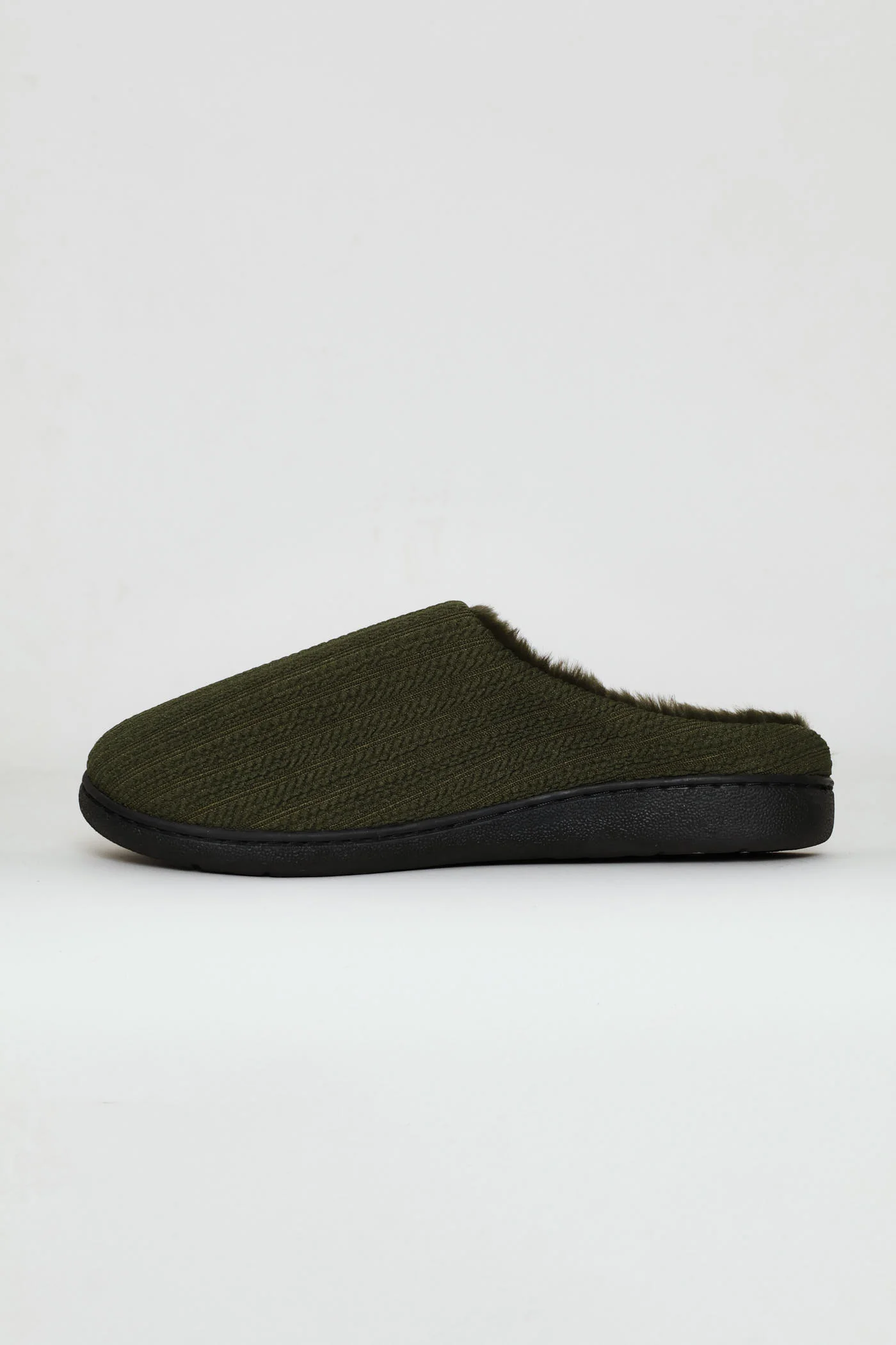 Braided Knit Upper Slipper - Olive - Image 4